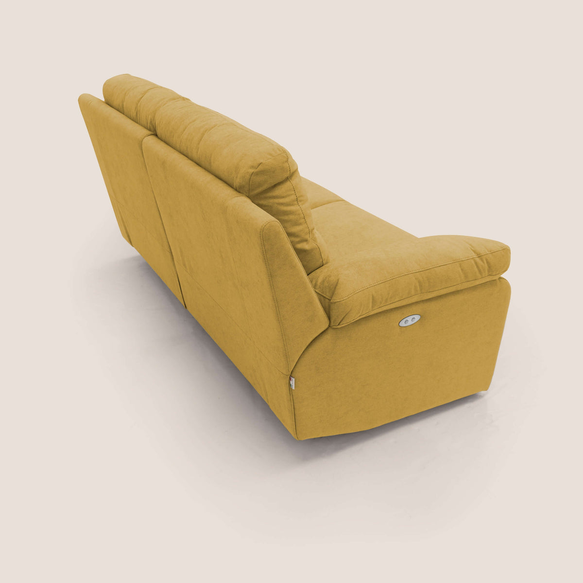 Romeo Divano relax con recliner elettrico in morbido tessuto impermeabile T02 giallo - divitt.sbs