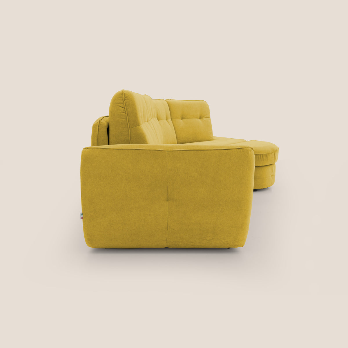 Zeus divano letto angolare con materasso H18 cm pouf mobile in tessuto impermeabile T02 - divitt.sbs