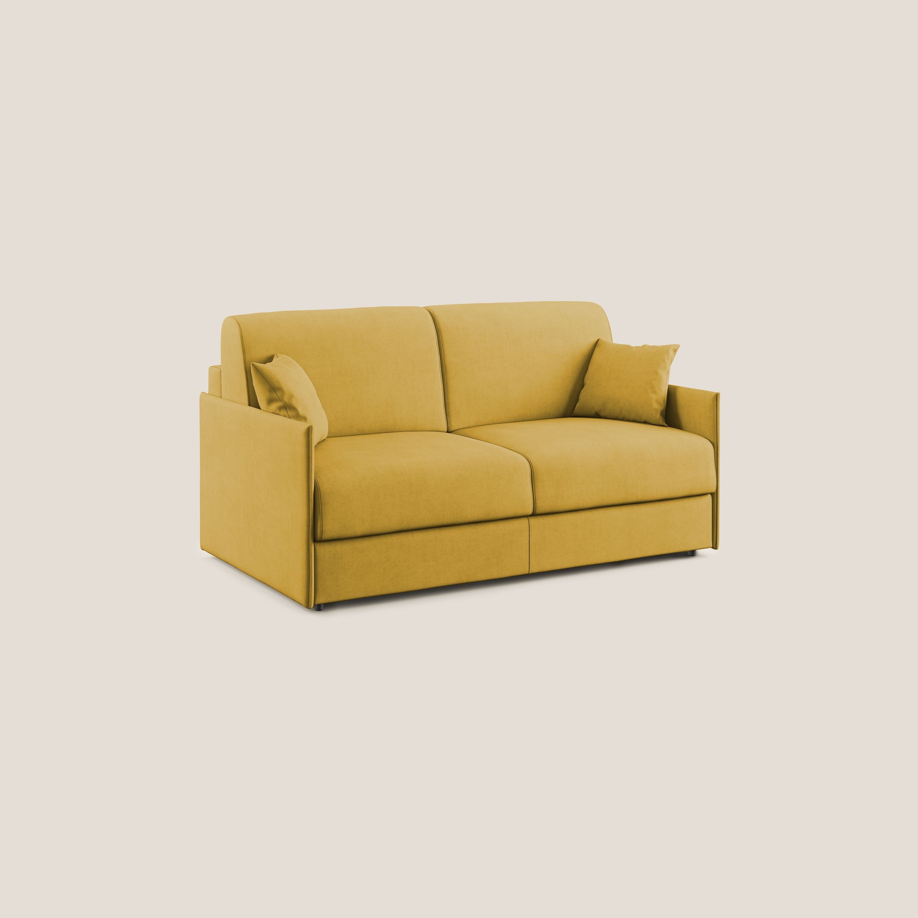 Evans Divano letto in morbido tessuto impermeabile T02 giallo - divitt.sbs