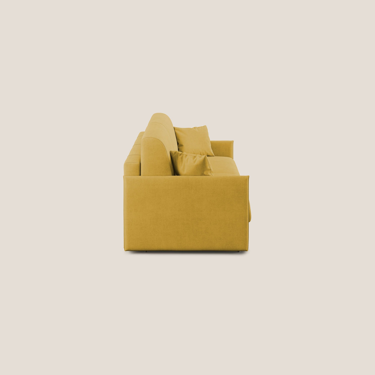 Evans Divano letto in morbido tessuto impermeabile T02 giallo - divitt.sbs