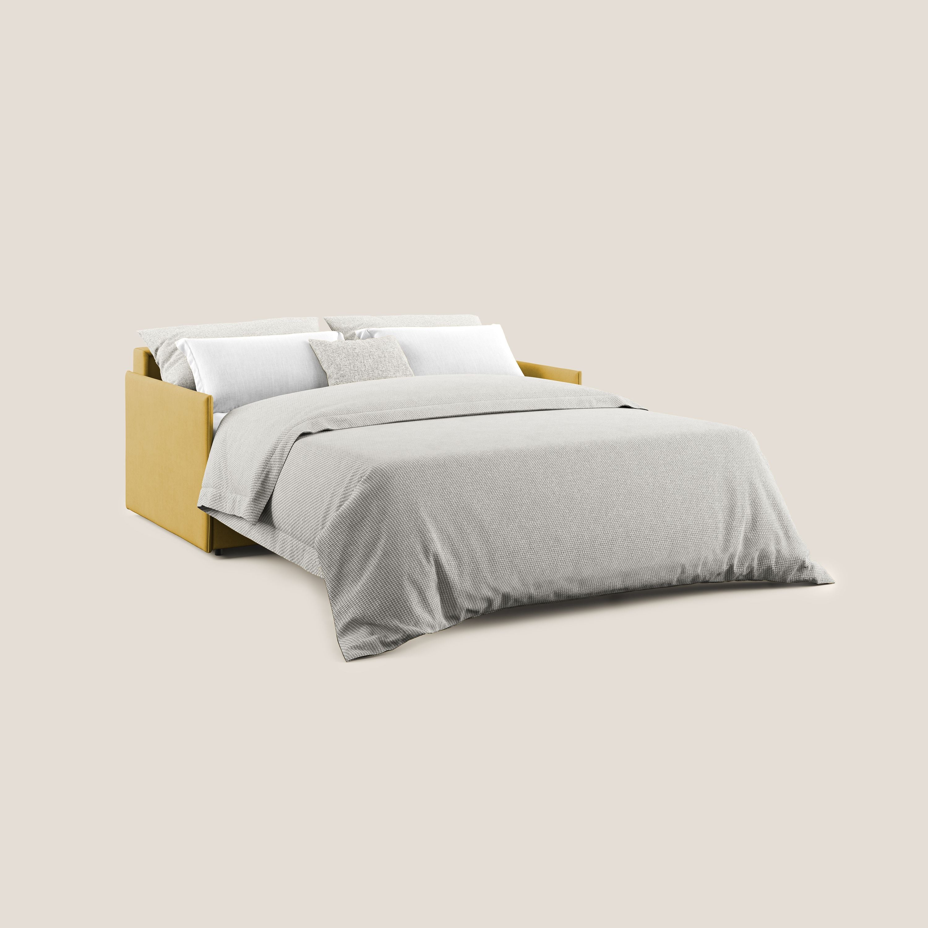 Evans Divano letto in morbido tessuto impermeabile T02 giallo - divitt.sbs
