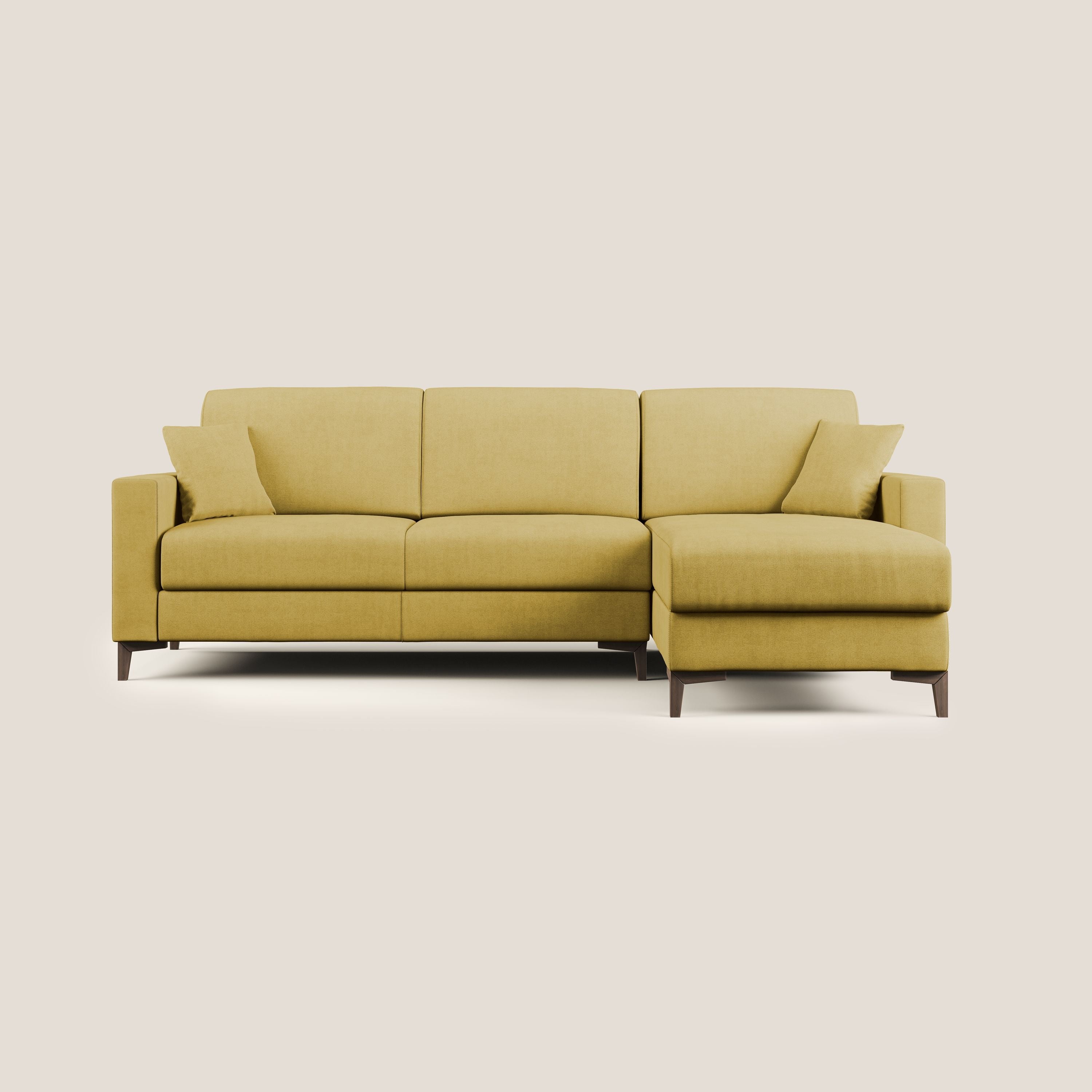 Kafka divano letto angolare in morbido tessuto impermeabile T02 giallo - divitt.sbs
