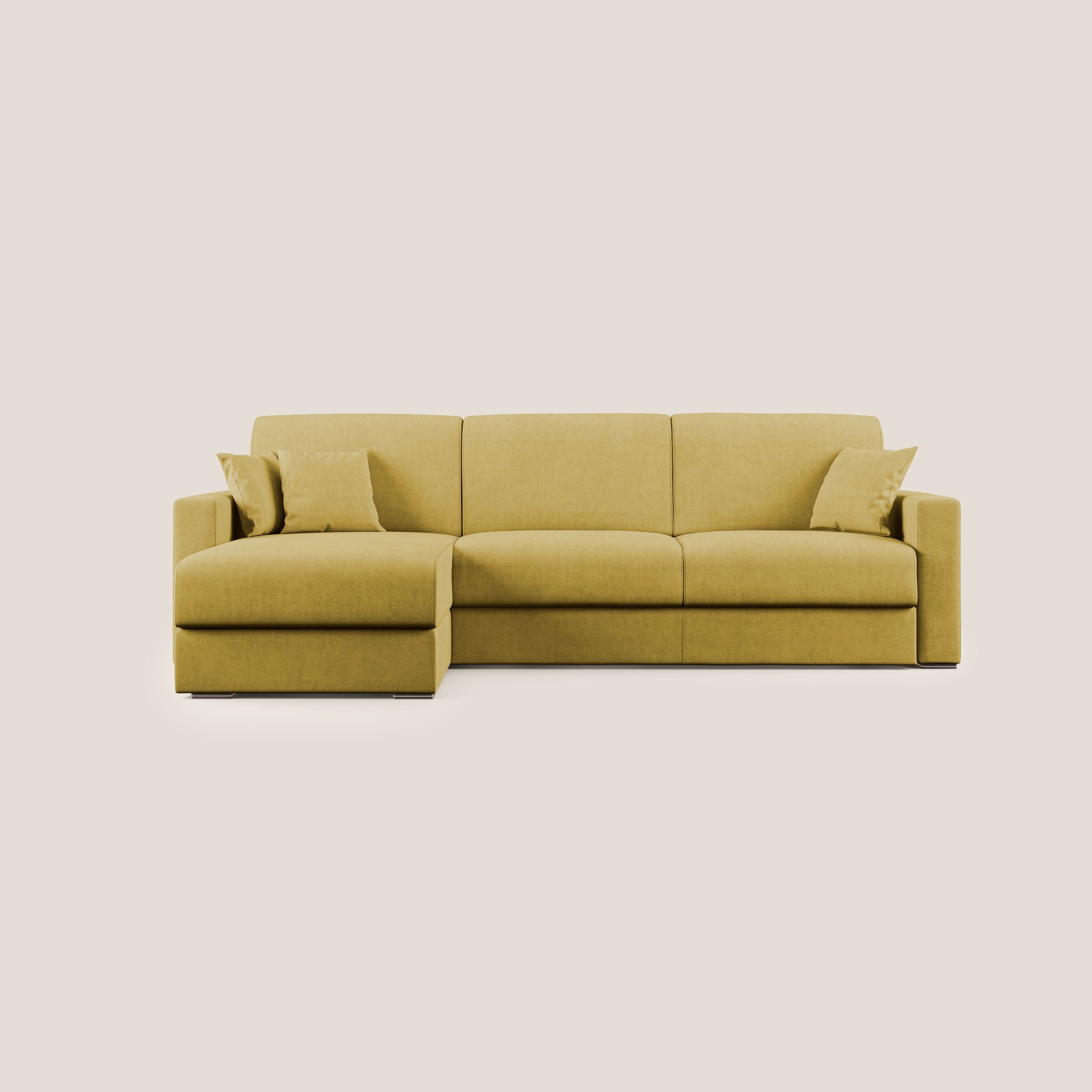 Best Divano letto angolare in tessuto impermeabile T02 giallo - divitt.sbs
