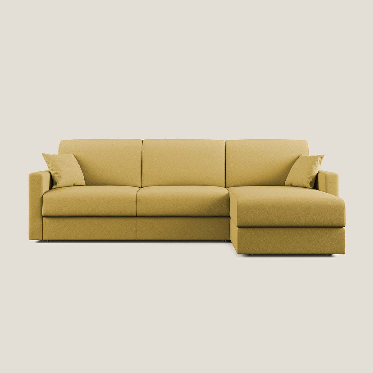 Chris Divano letto angolare 5 posti in tessuto impermeabile T13 giallo - divitt.sbs