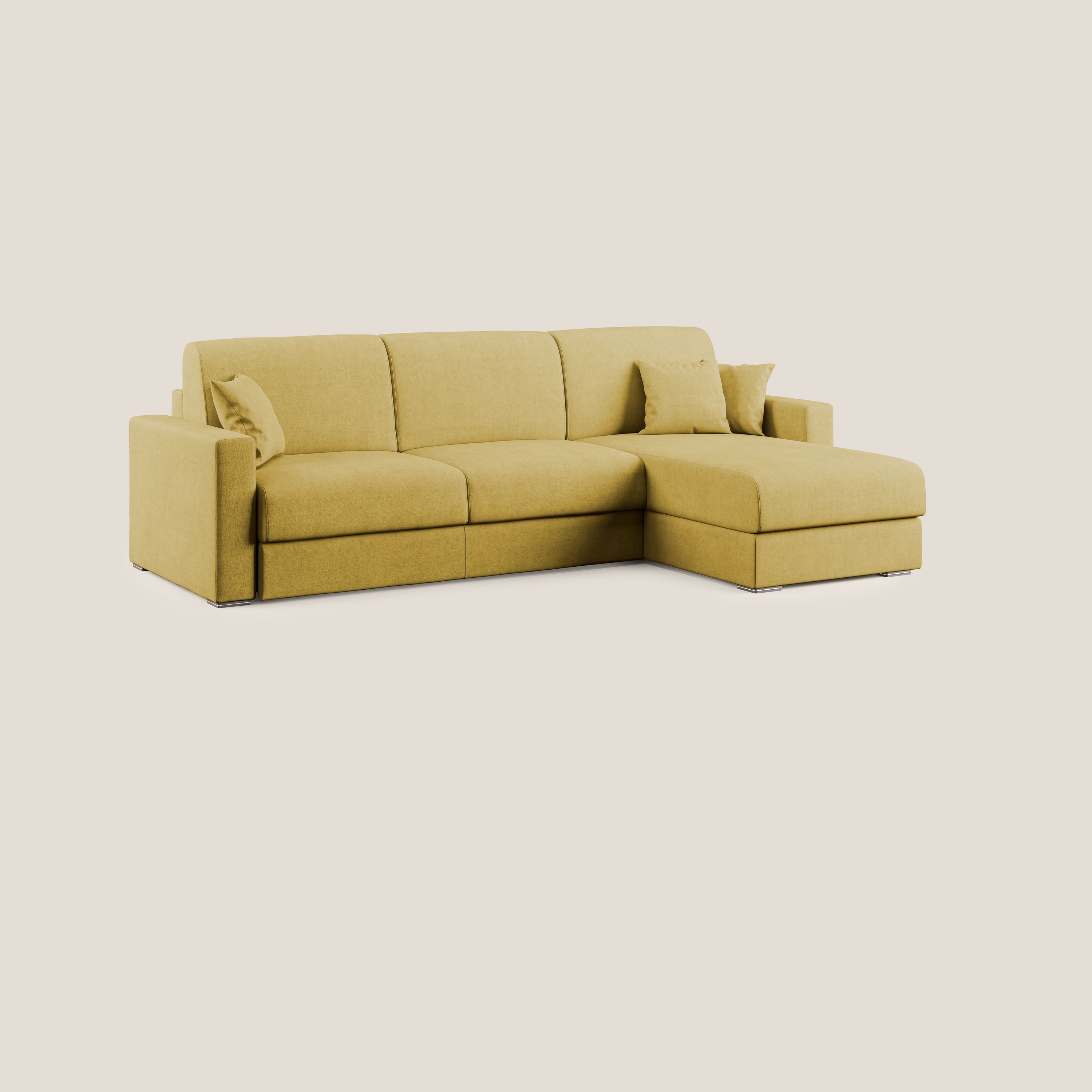 Best Divano letto angolare in tessuto impermeabile T02 giallo - divitt.sbs