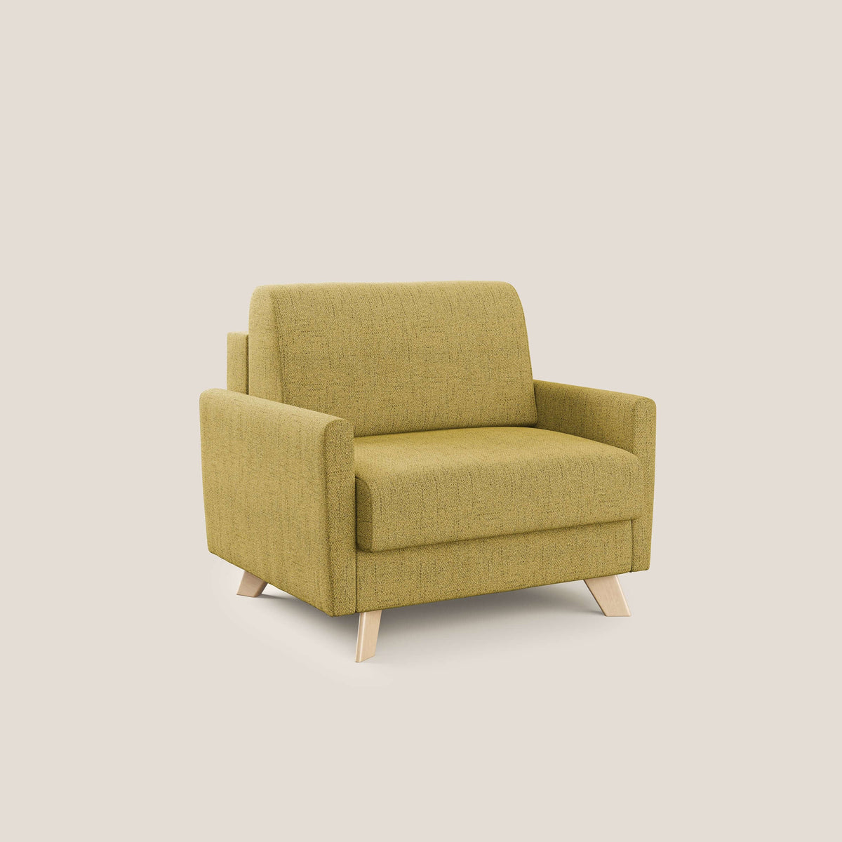 Edgar poltrona letto in tessuto felis impermeabile T03 giallo - divitt.sbs