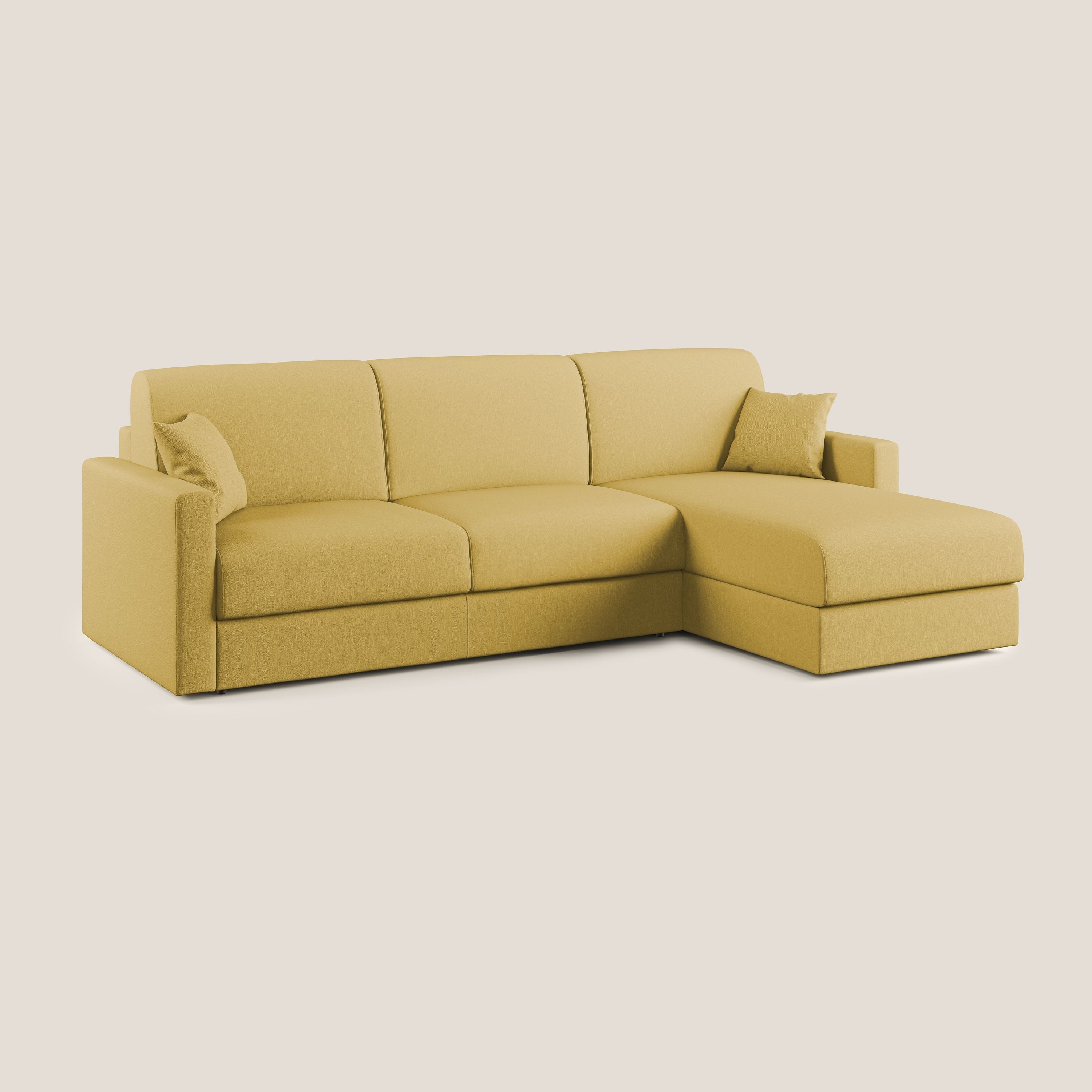 Chris Divano letto angolare 5 posti in tessuto impermeabile T13 giallo - divitt.sbs