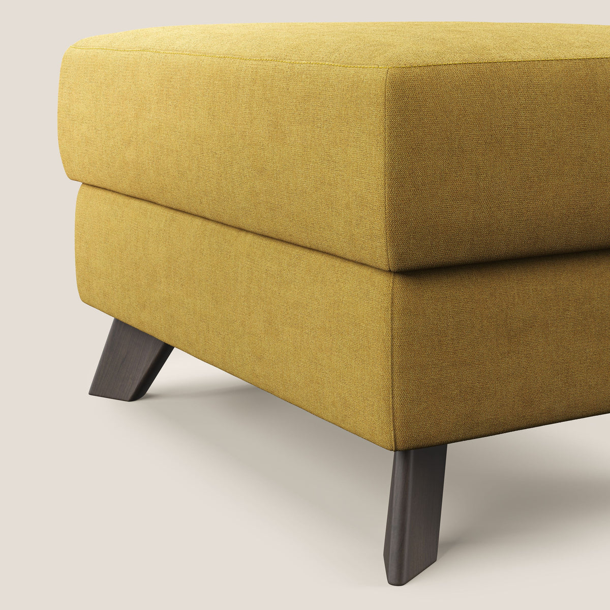 Moon Pouf contenitore e piedini alti in tessuto morbido impermeabile T02 giallo - divitt.sbs