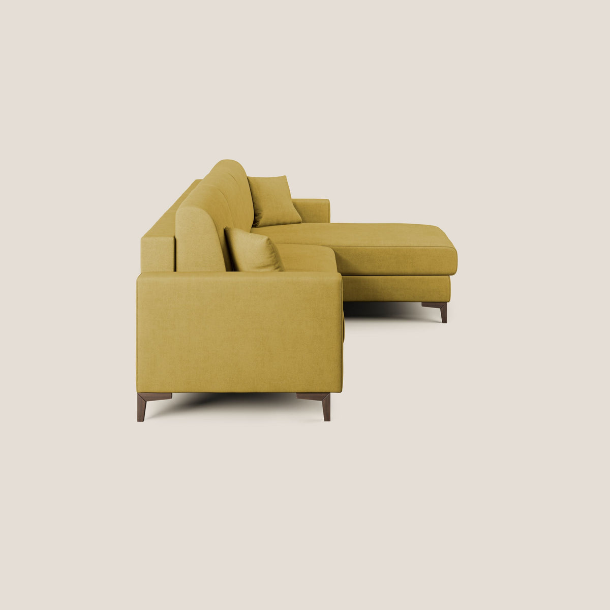 Kafka divano letto angolare in morbido tessuto impermeabile T02 giallo - divitt.sbs