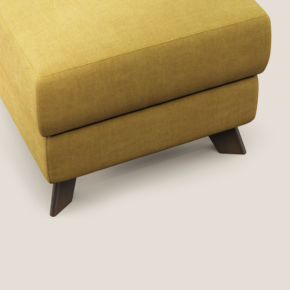 Moon Pouf contenitore e piedini alti in tessuto morbido impermeabile T02 giallo - divitt.sbs