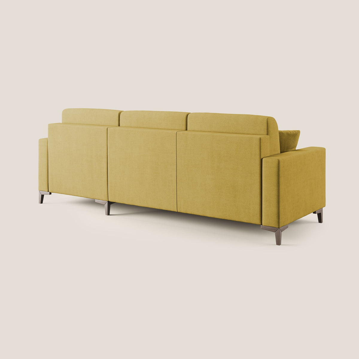 Kafka divano letto angolare in morbido tessuto impermeabile T02 giallo - divitt.sbs