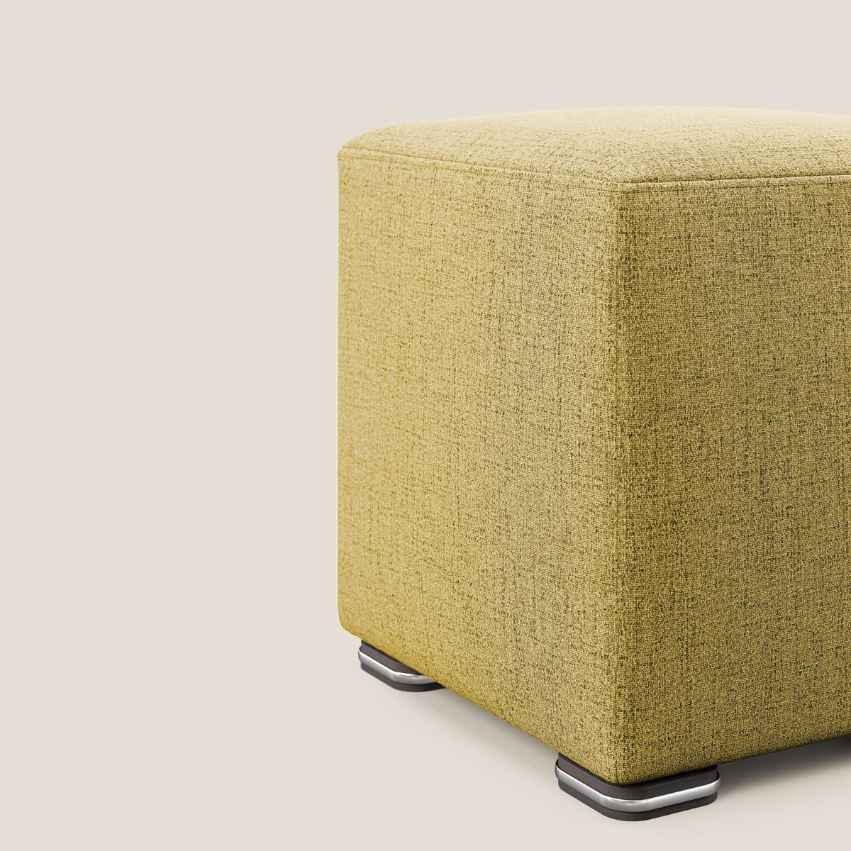Cube pouf in tessuto morbido impermeabile T03 giallo - divitt.sbs