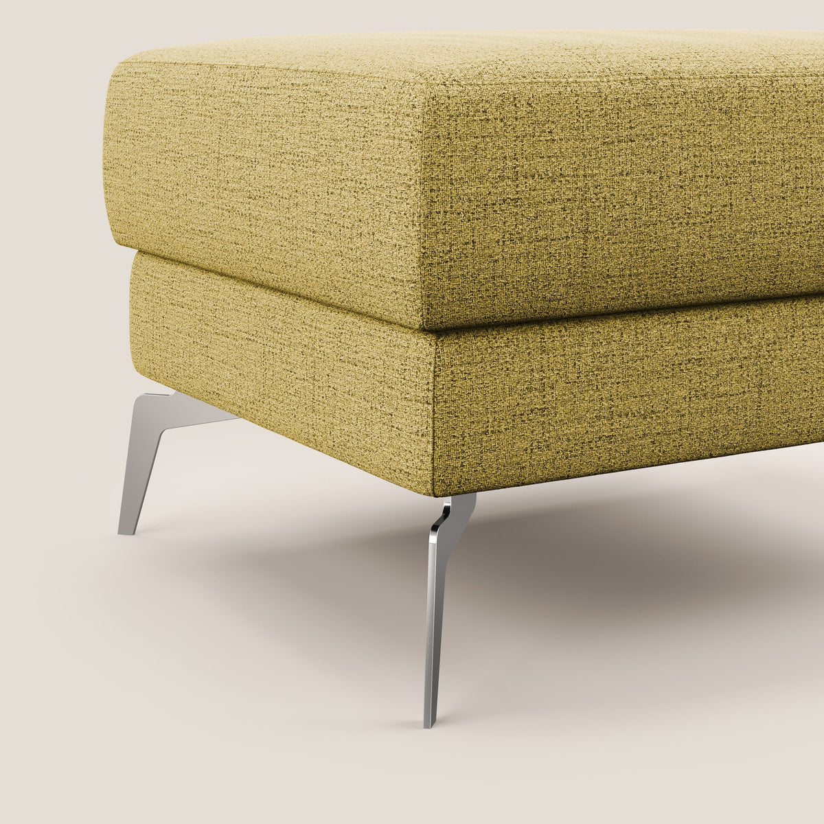 Star Pouf con piedini alti in tessuto impermeabile fiammato T03 giallo - divitt.sbs