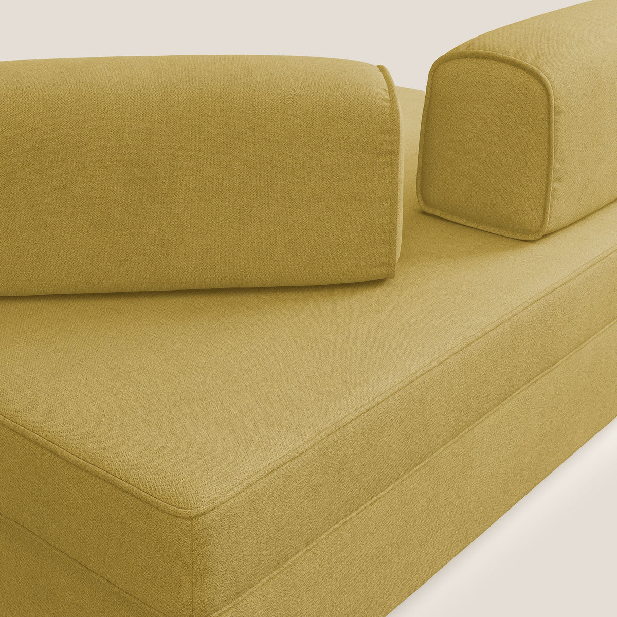 Liberty divano con pouf estraibile e schienali movibili in tessuto morbido impermeabile T02 giallo - divitt.sbs