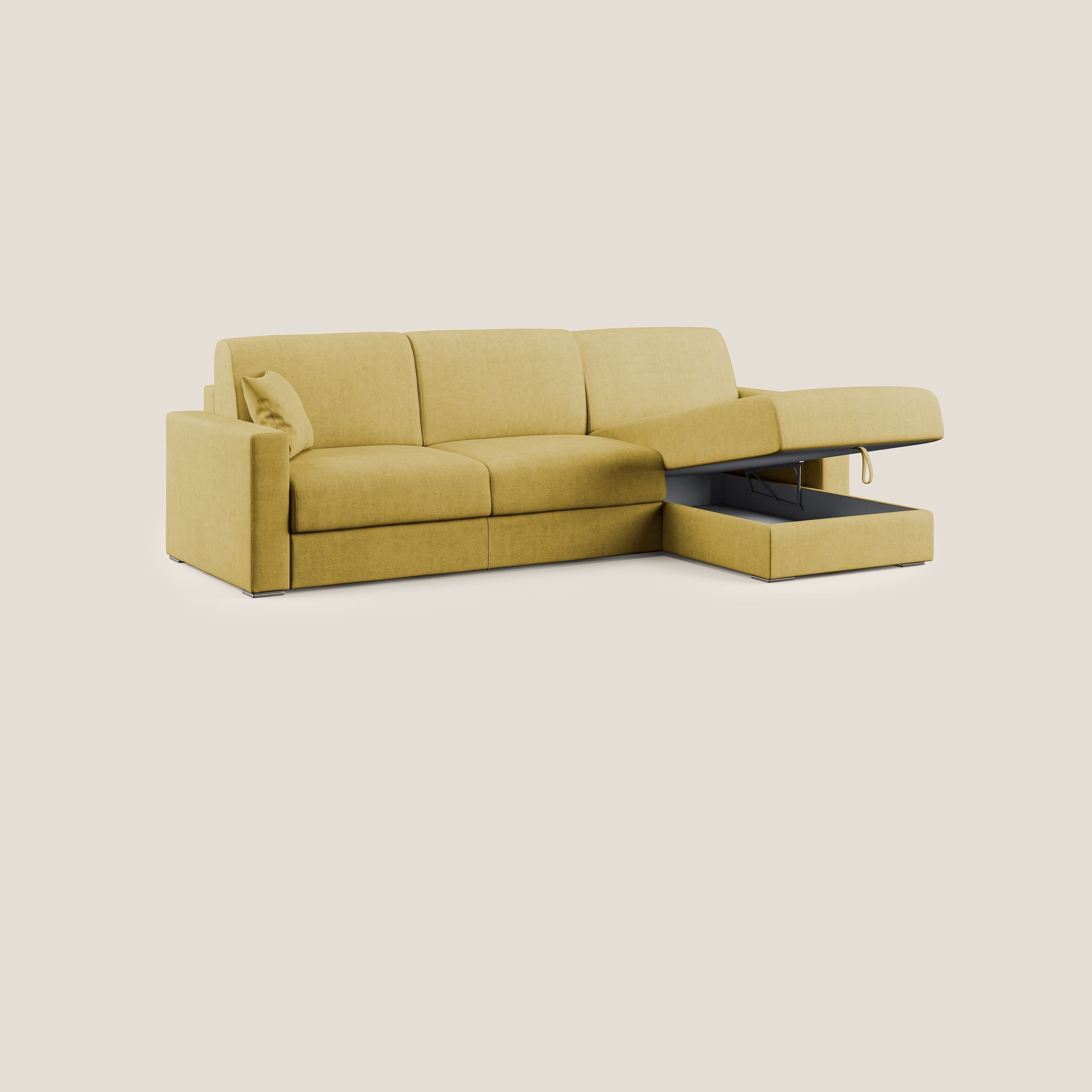 Best Divano letto angolare in tessuto impermeabile T02 giallo - divitt.sbs