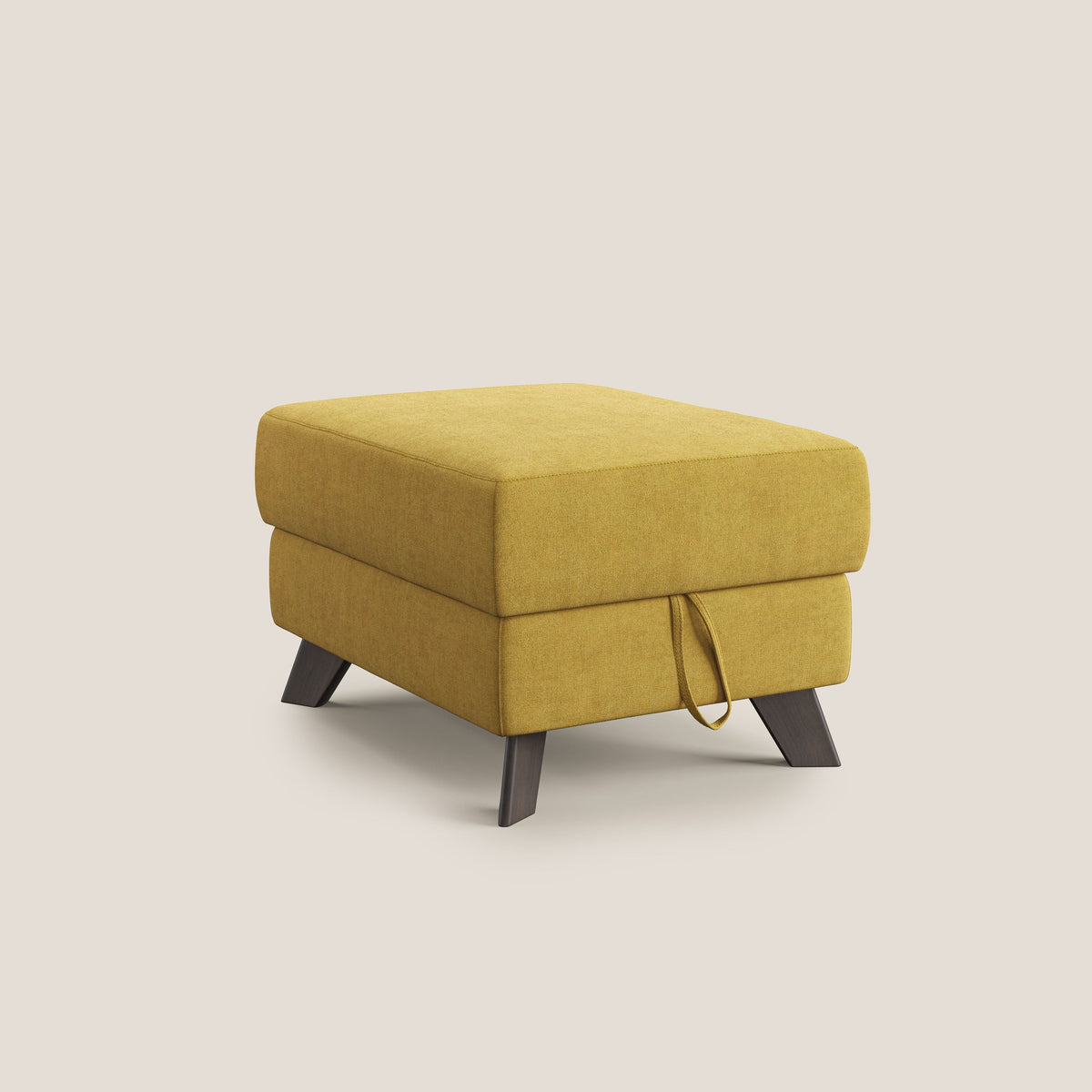 Moon Pouf contenitore e piedini alti in tessuto morbido impermeabile T02 giallo - divitt.sbs