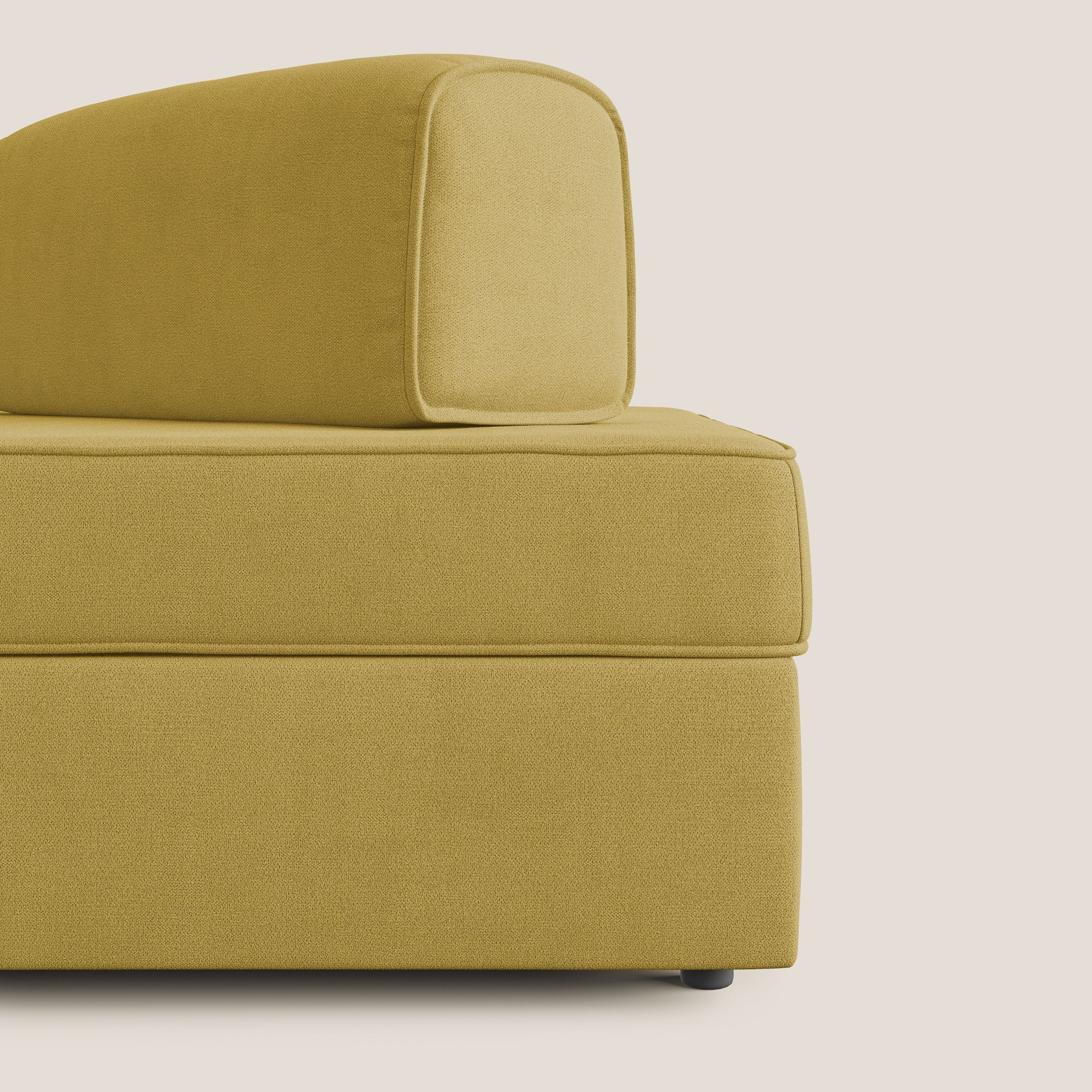 Liberty divano con pouf estraibile e schienali movibili in tessuto morbido impermeabile T02 giallo - divitt.sbs