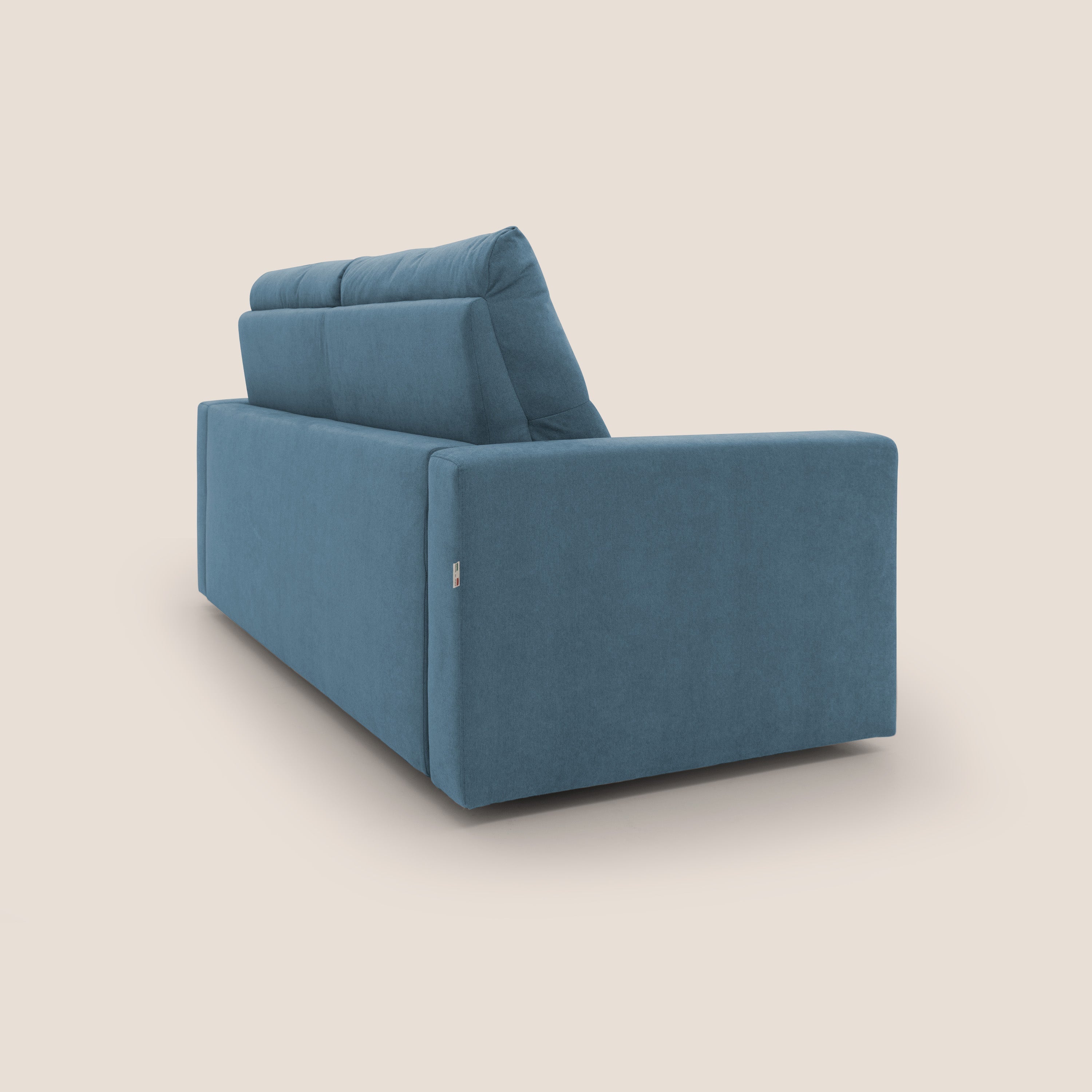 Paloma divano letto con materasso alto 18 cm con Aloe Vera in tessuto impermeabile blu - divitt.sbs