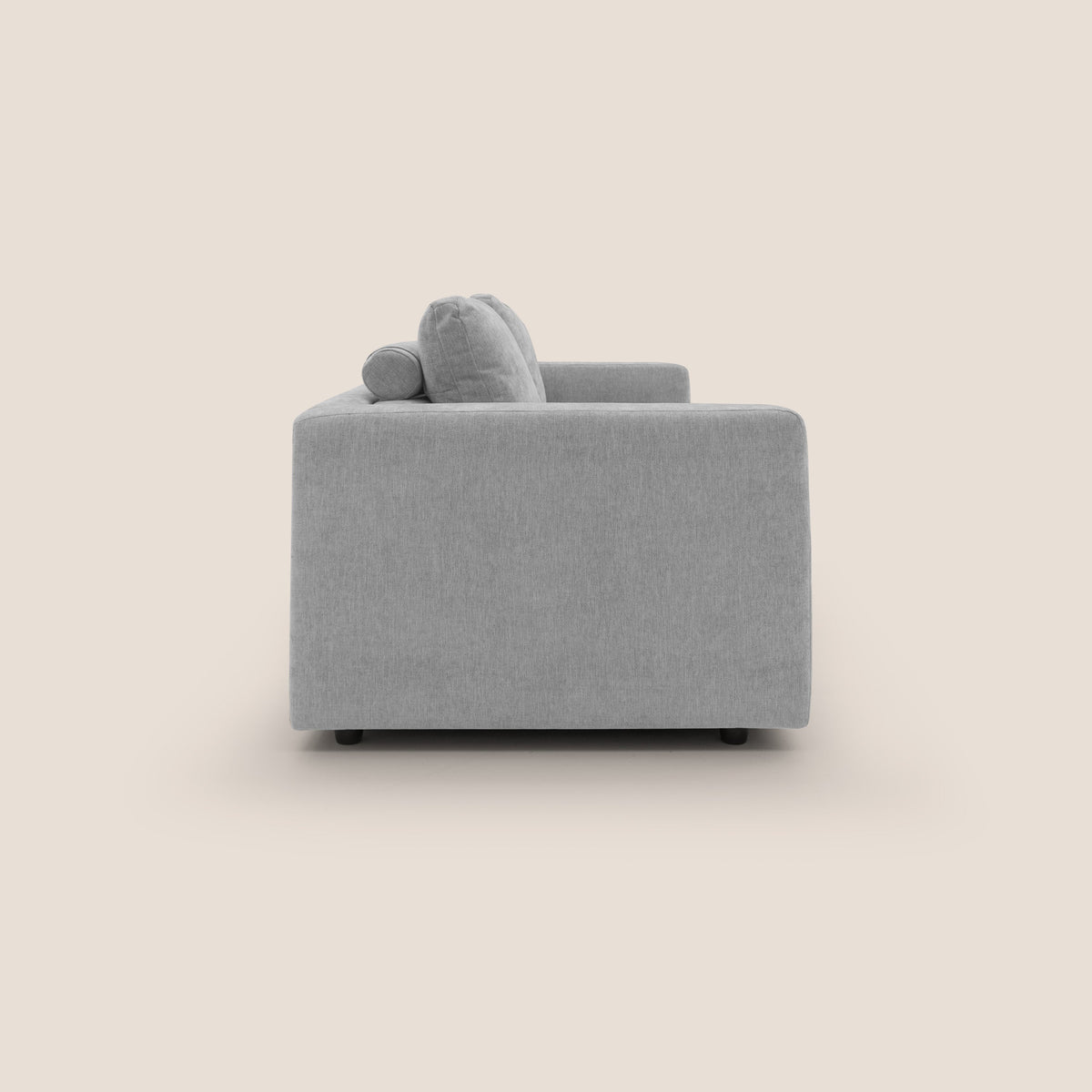 Freia Divano letto minimal materasso h15 cm con morbidi schienali in tessuto impermeabile T14 grigio chiaro - divitt.sbs