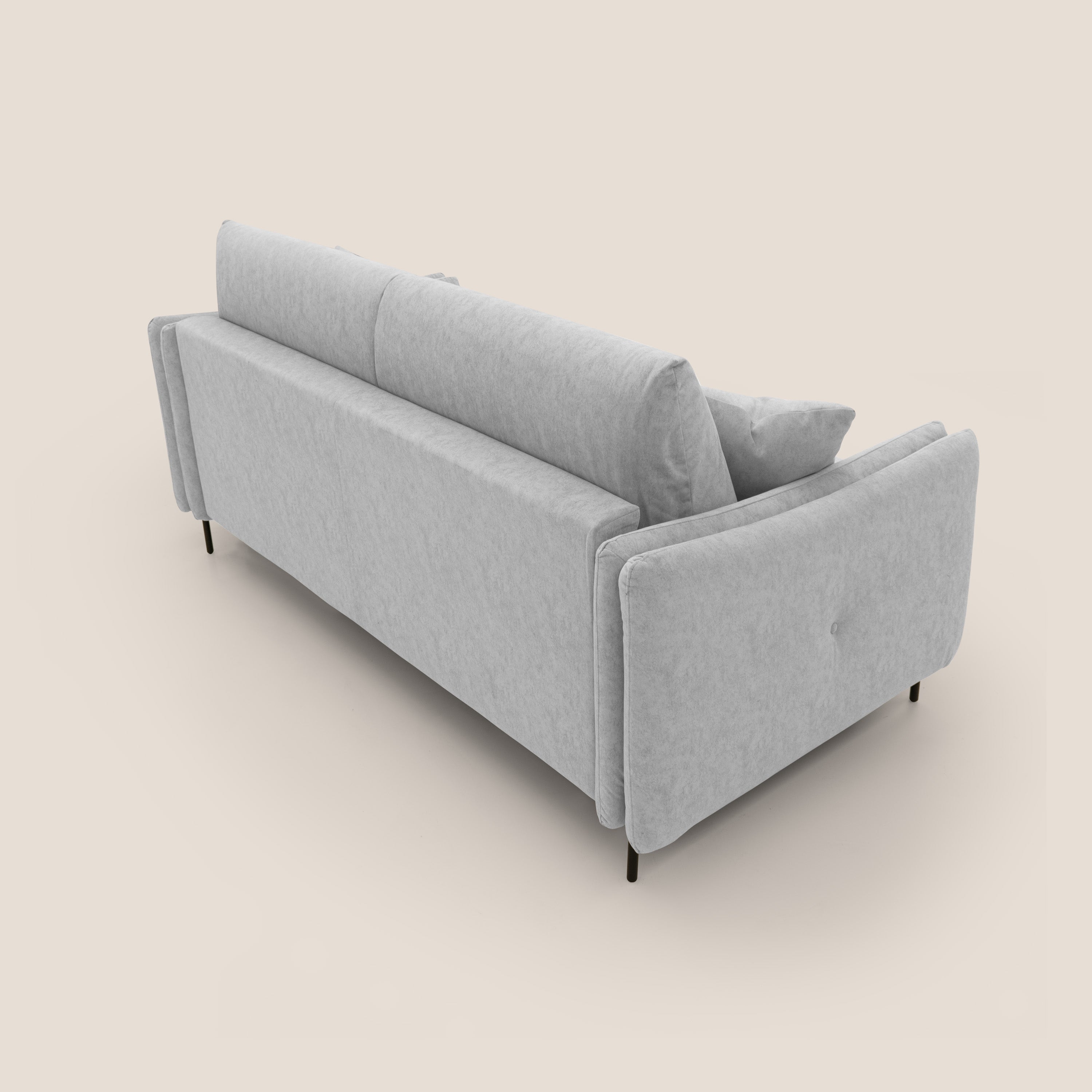 Gregory Divano letto con materasso h18 cm in microfibra effetto velluto impermeabile T09 grigio chiaro - divitt.sbs