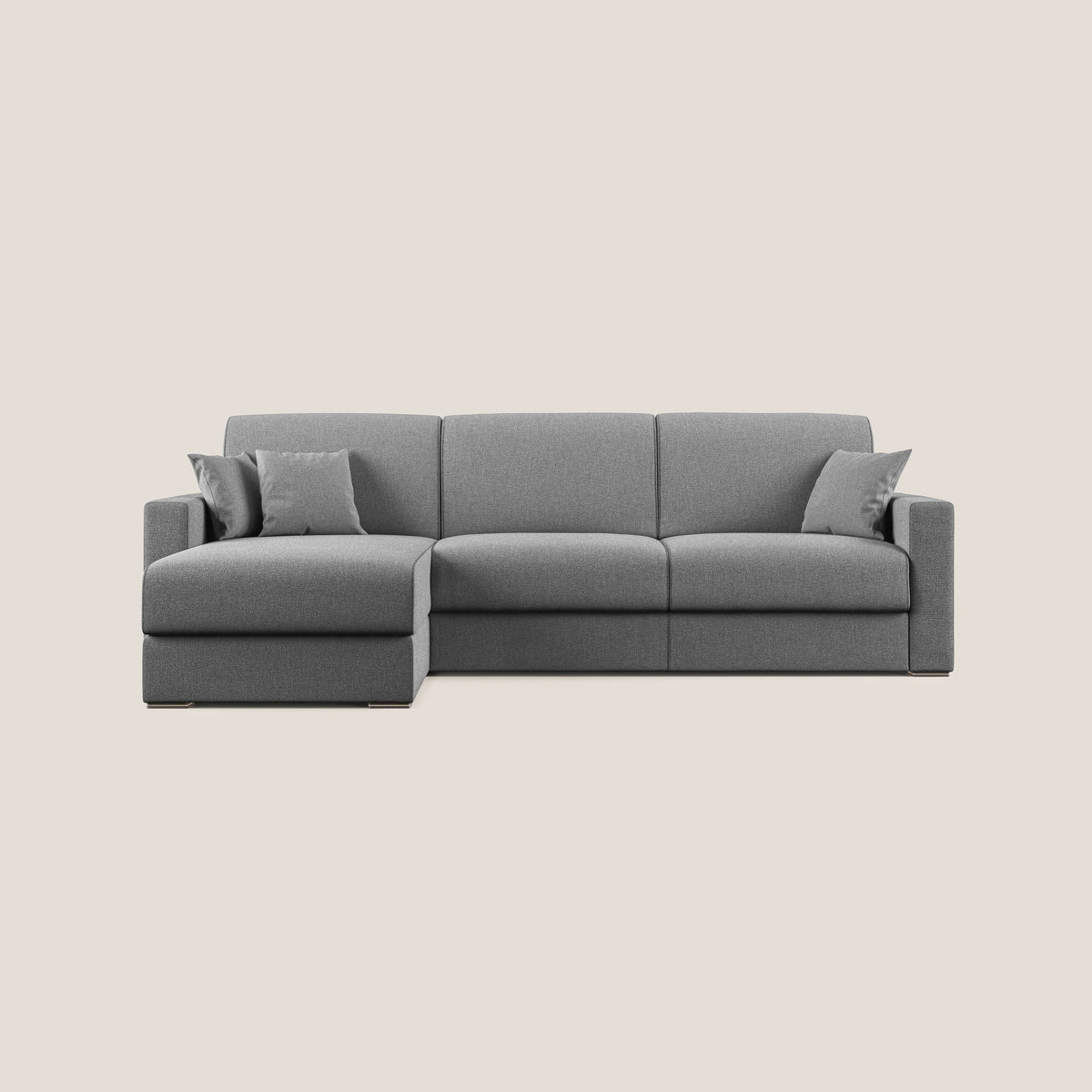 Best Divano letto angolare con penisola in tessuto smacchiabile QuickClean T08 grigio - divitt.sbs