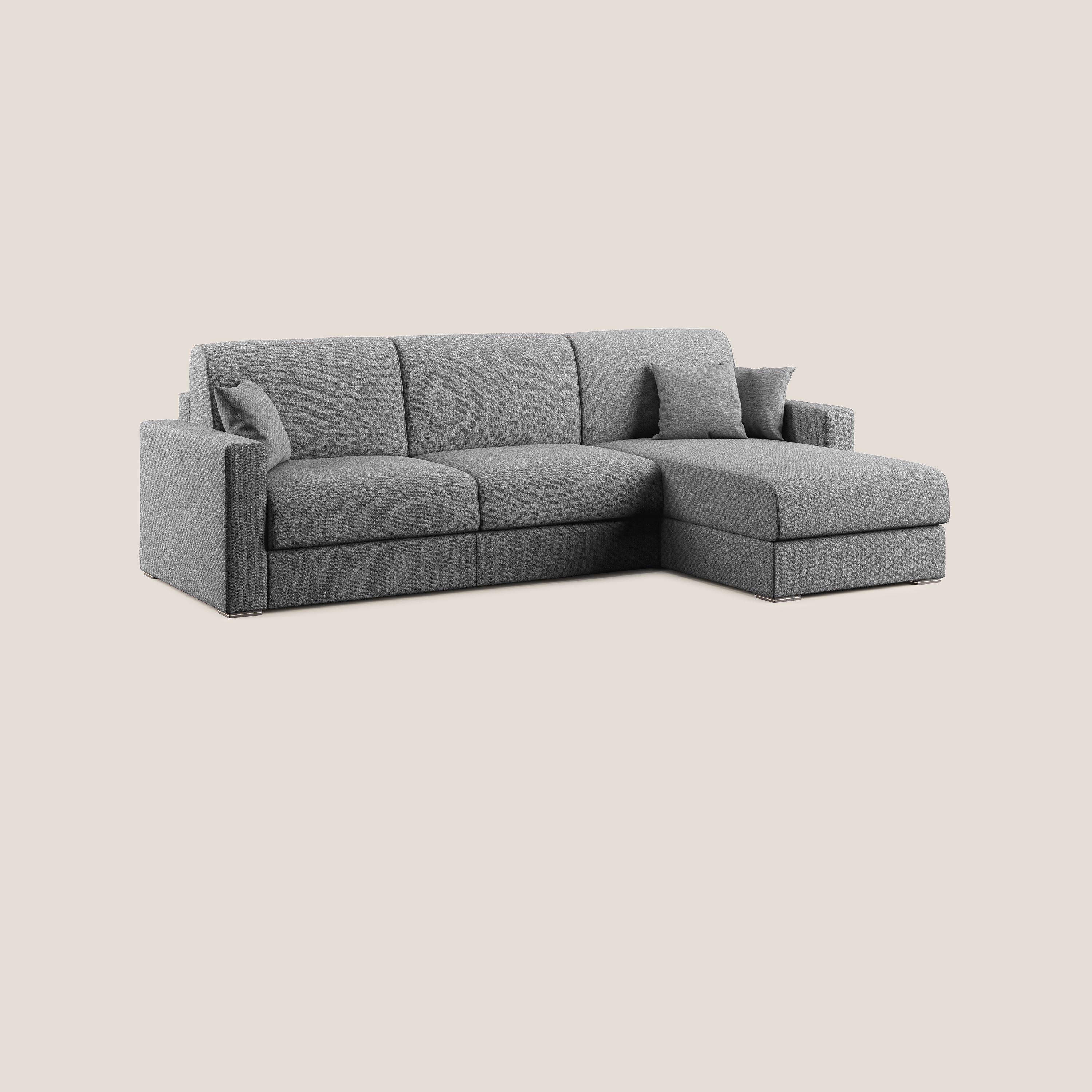 Best Divano letto angolare con penisola in tessuto smacchiabile QuickClean T08 grigio - divitt.sbs