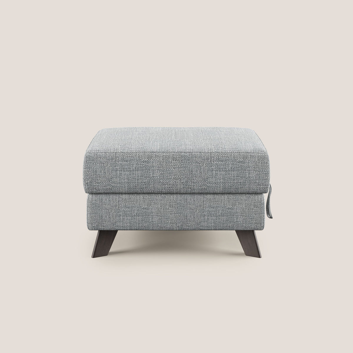 Moon Pouf contenitore e piedini alti in tessuto morbido ad intreccio soft-touch impermeabile T06 grigio - divitt.sbs