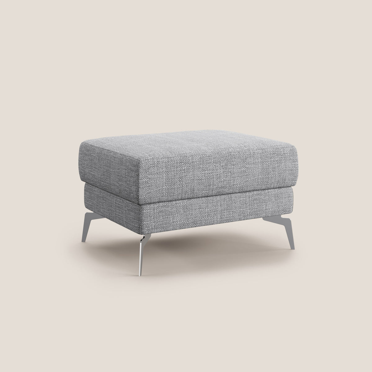 Star Pouf con piedini alti in tessuto impermeabile morbido intreccio T06 grigio - divitt.sbs