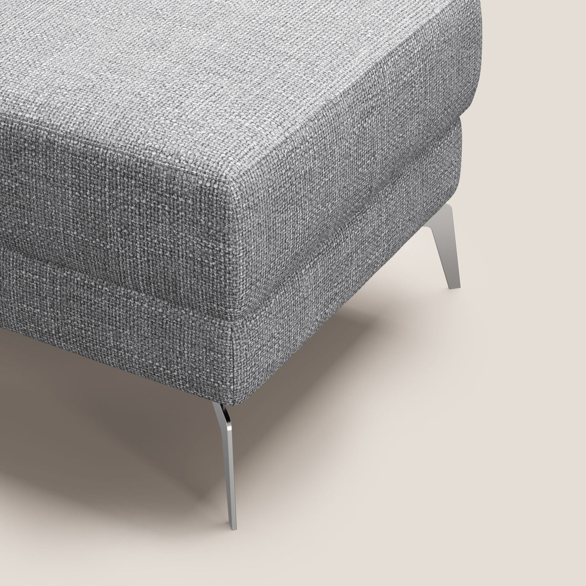 Star Pouf con piedini alti in tessuto impermeabile morbido intreccio T06 grigio - divitt.sbs