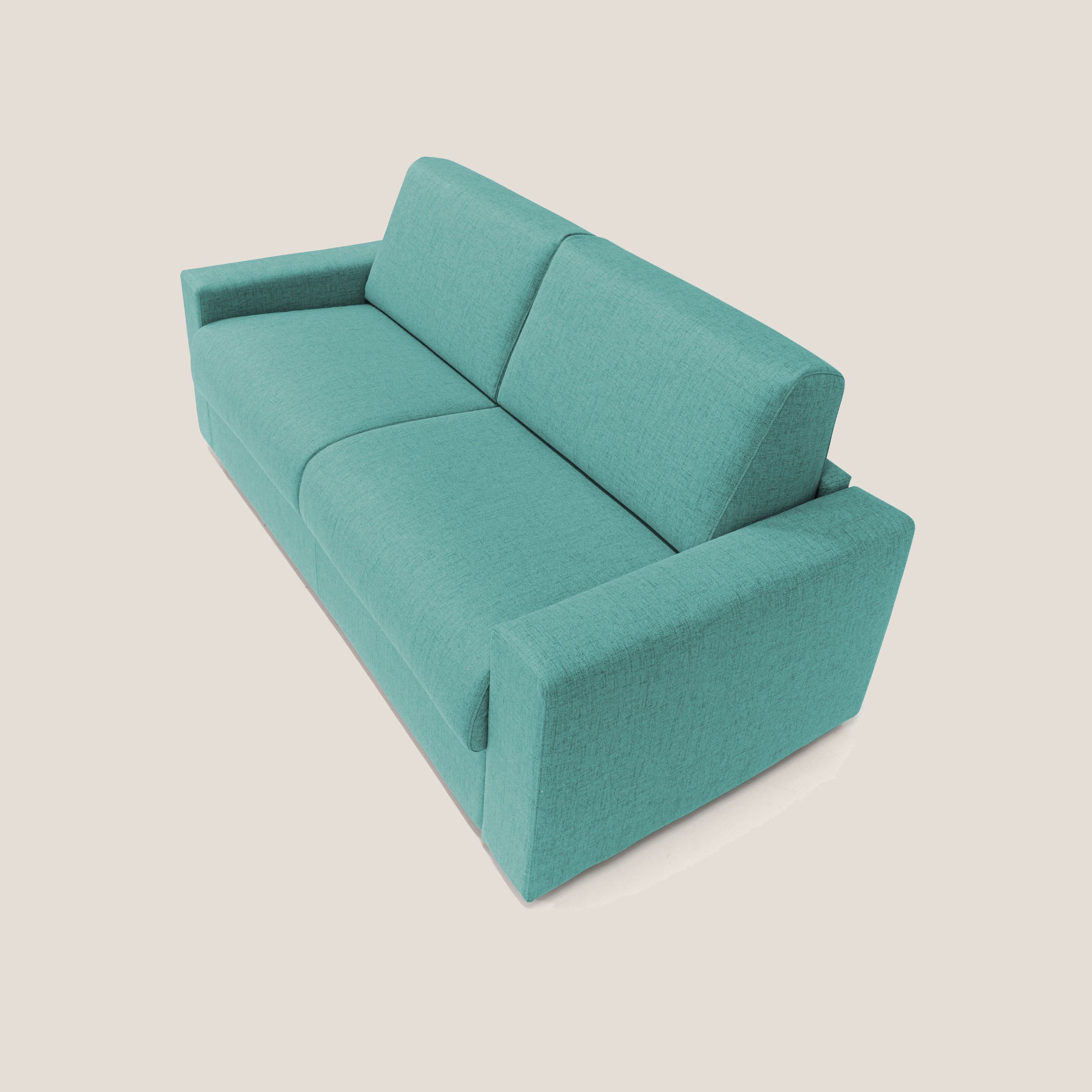 Nixon Divano letto matrimoniale con materasso 20 cm in tessuto impermeabile T03 verde acqua - divitt.sbs