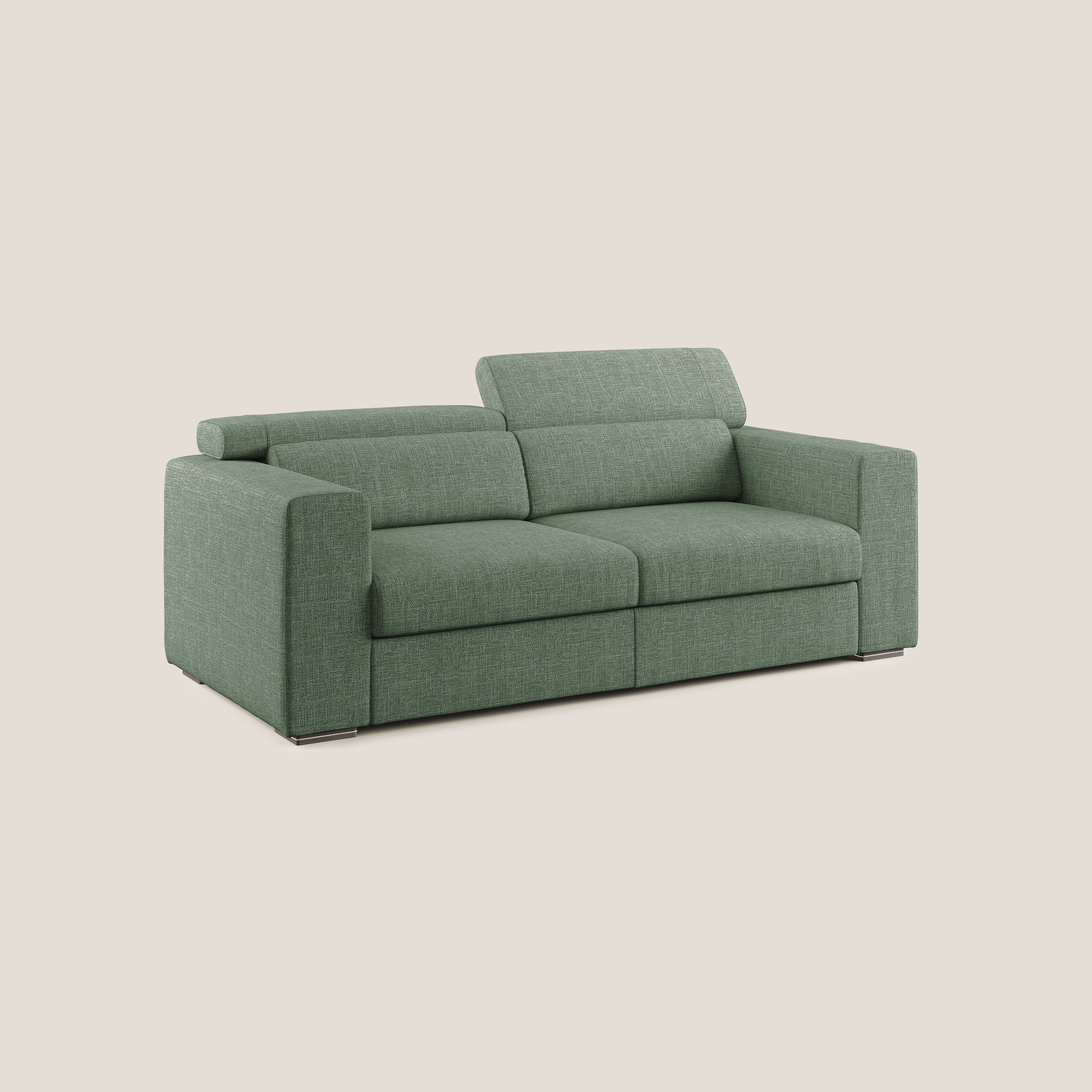 Vegas divano con poggiatesta reclinabili in morbido tessuto impermeabile T06 verde - divitt.sbs