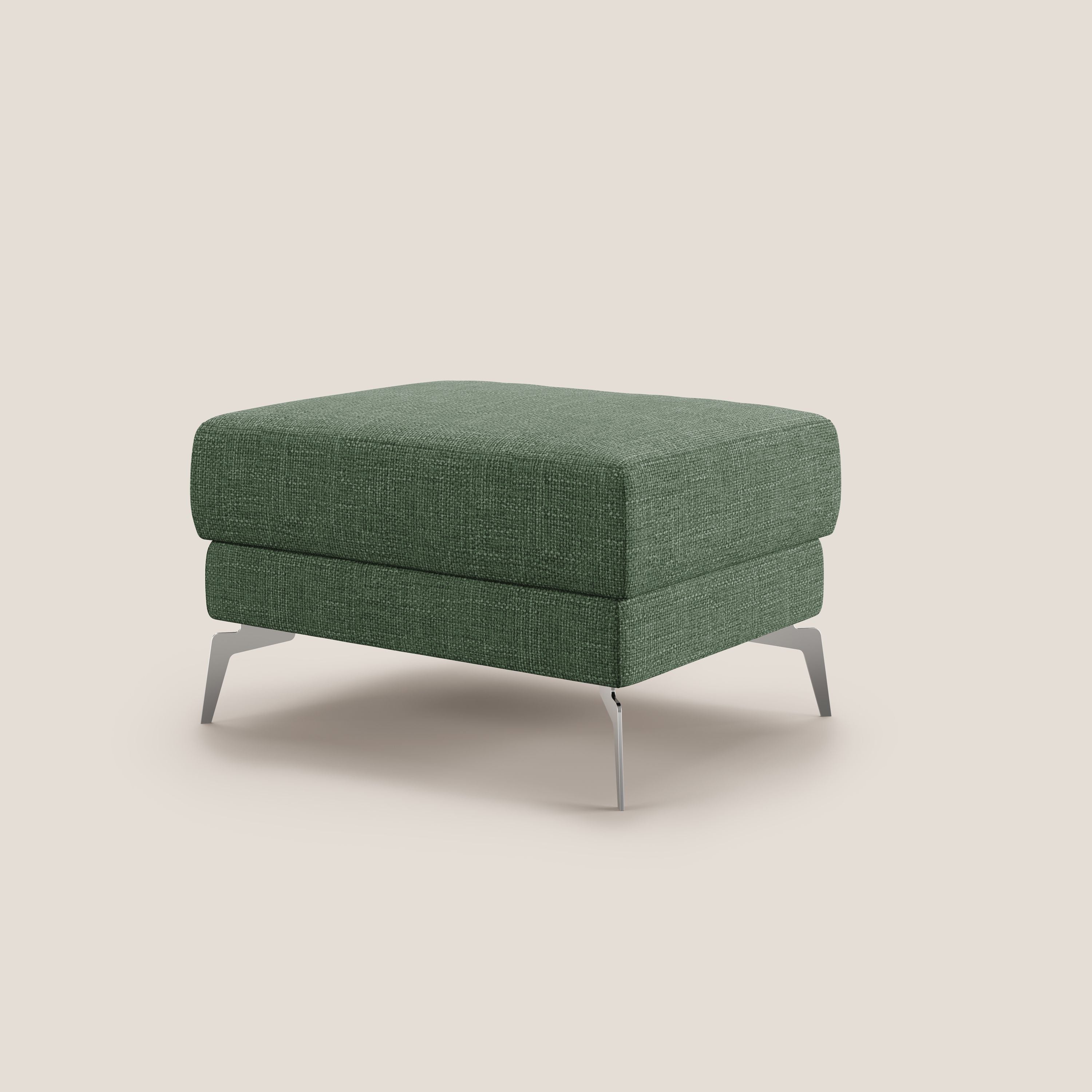 Star Pouf con piedini alti in tessuto impermeabile morbido intreccio T06 verde - divitt.sbs