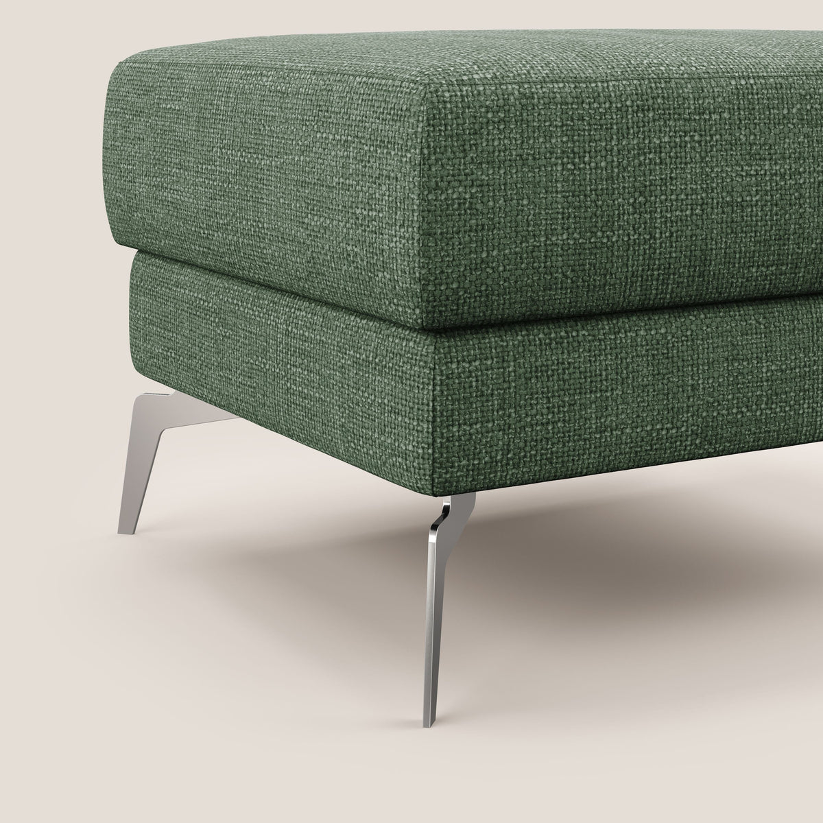 Star Pouf con piedini alti in tessuto impermeabile morbido intreccio T06 verde - divitt.sbs