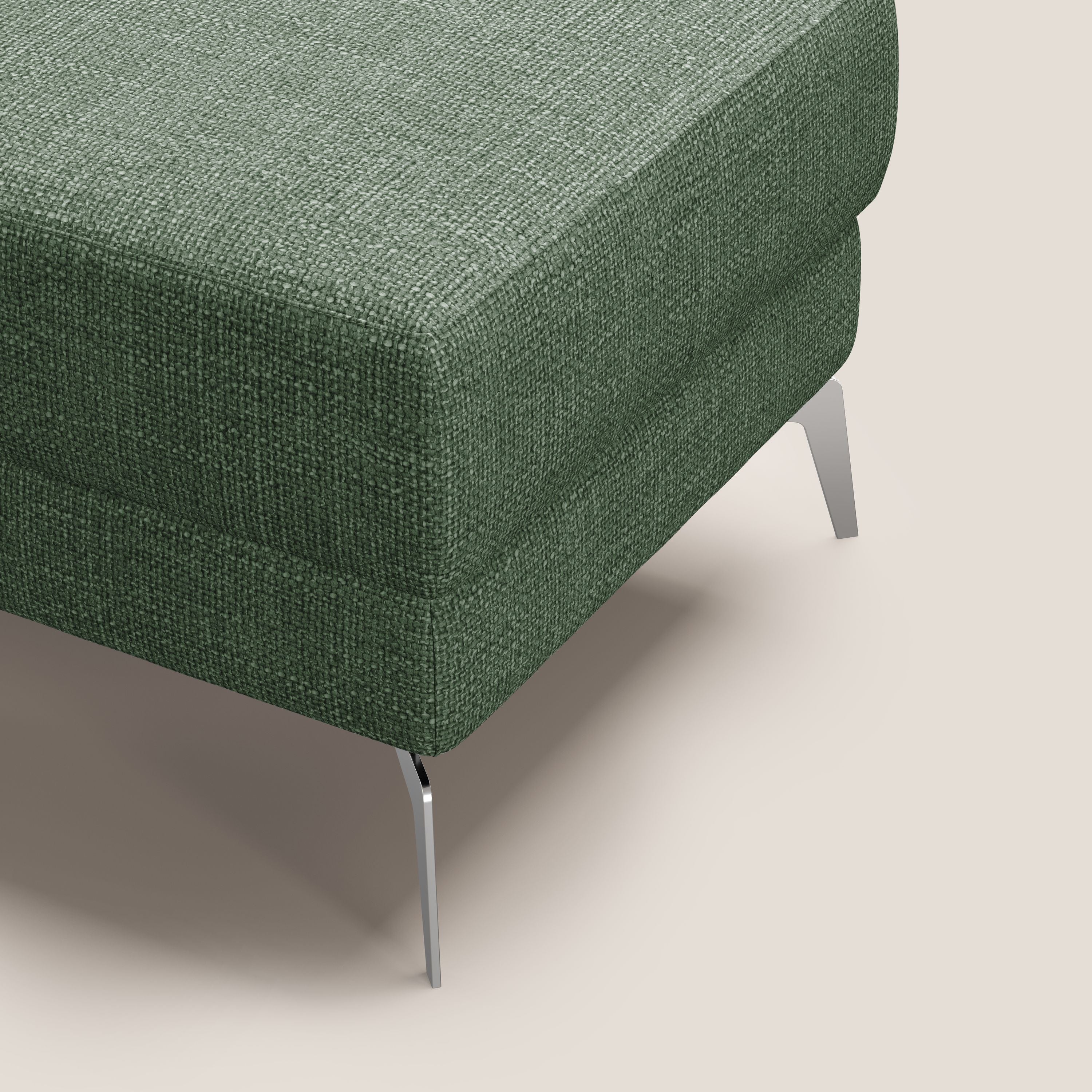 Star Pouf con piedini alti in tessuto impermeabile morbido intreccio T06 verde - divitt.sbs