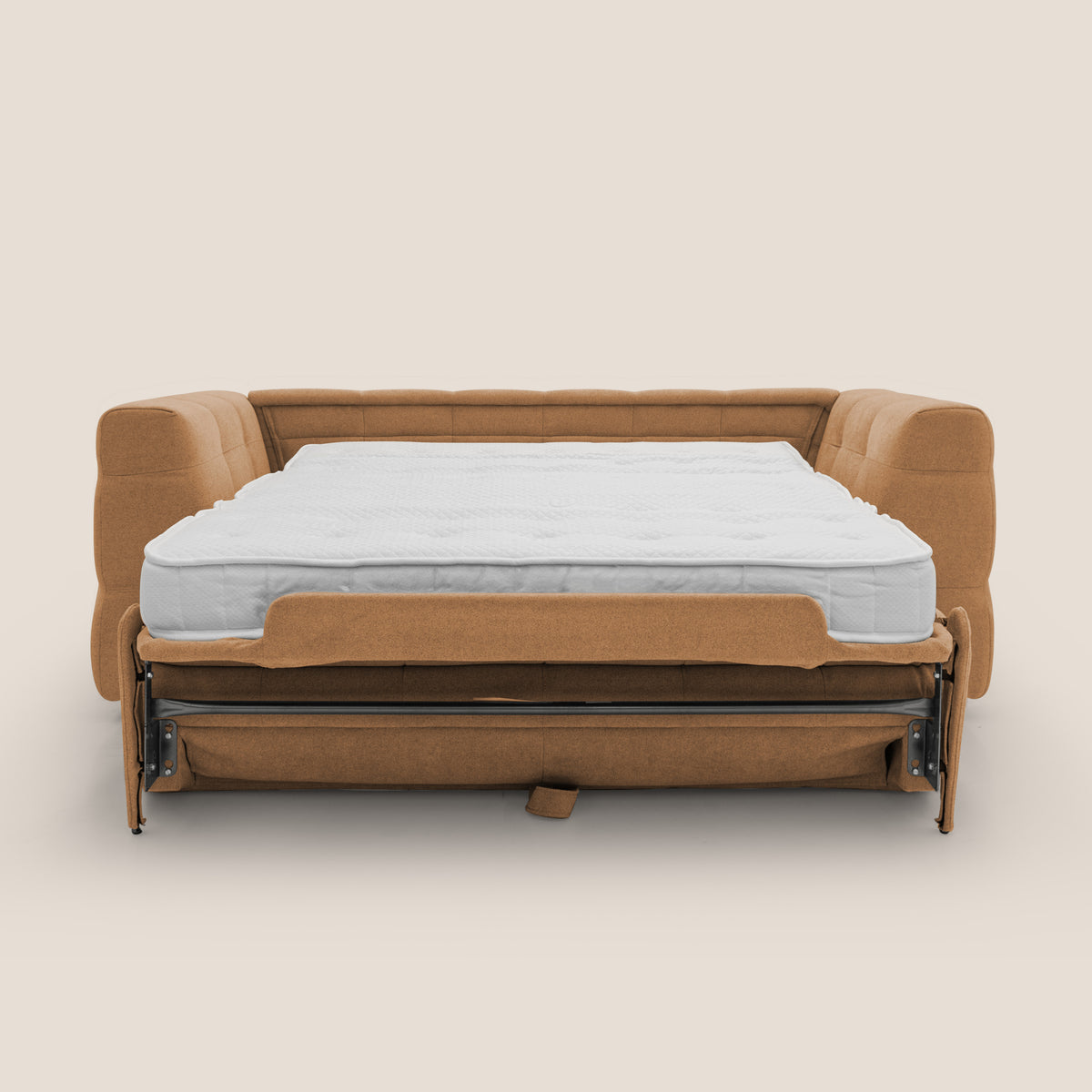 Tender Divano letto matrimoniale dal design innovativo in tessuto bouclet impermeabile T07 arancio - divitt.sbs