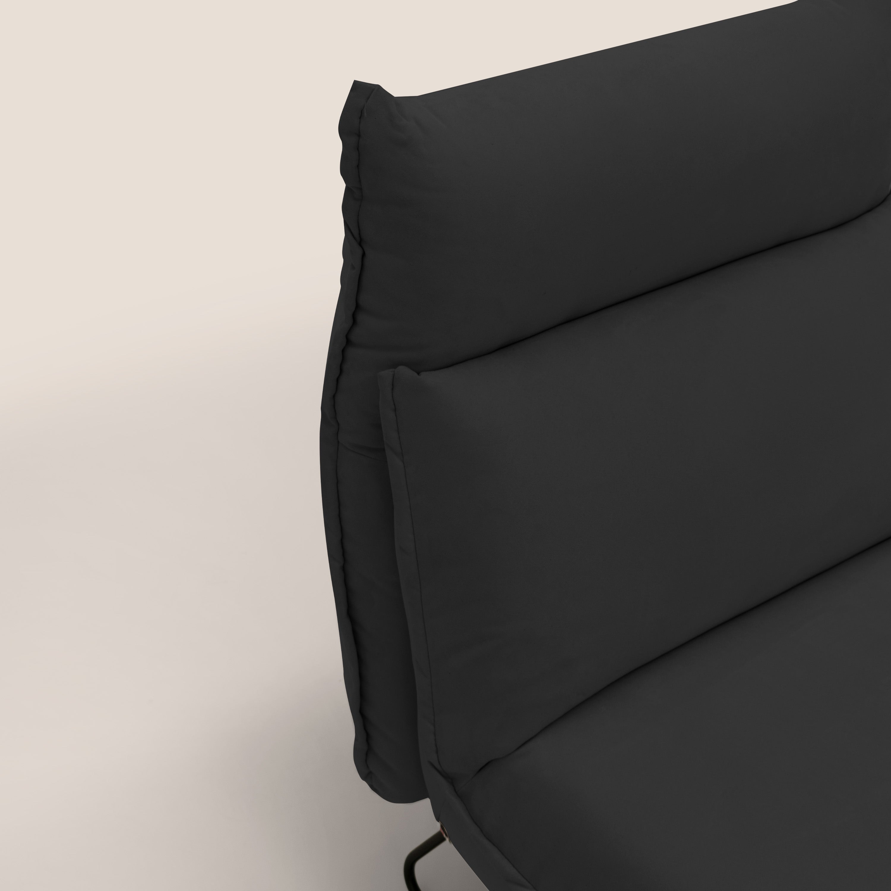 Tessa Poltroncina dal design moderno in morbida microfibra smacchiabile T11 nero - divitt.sbs