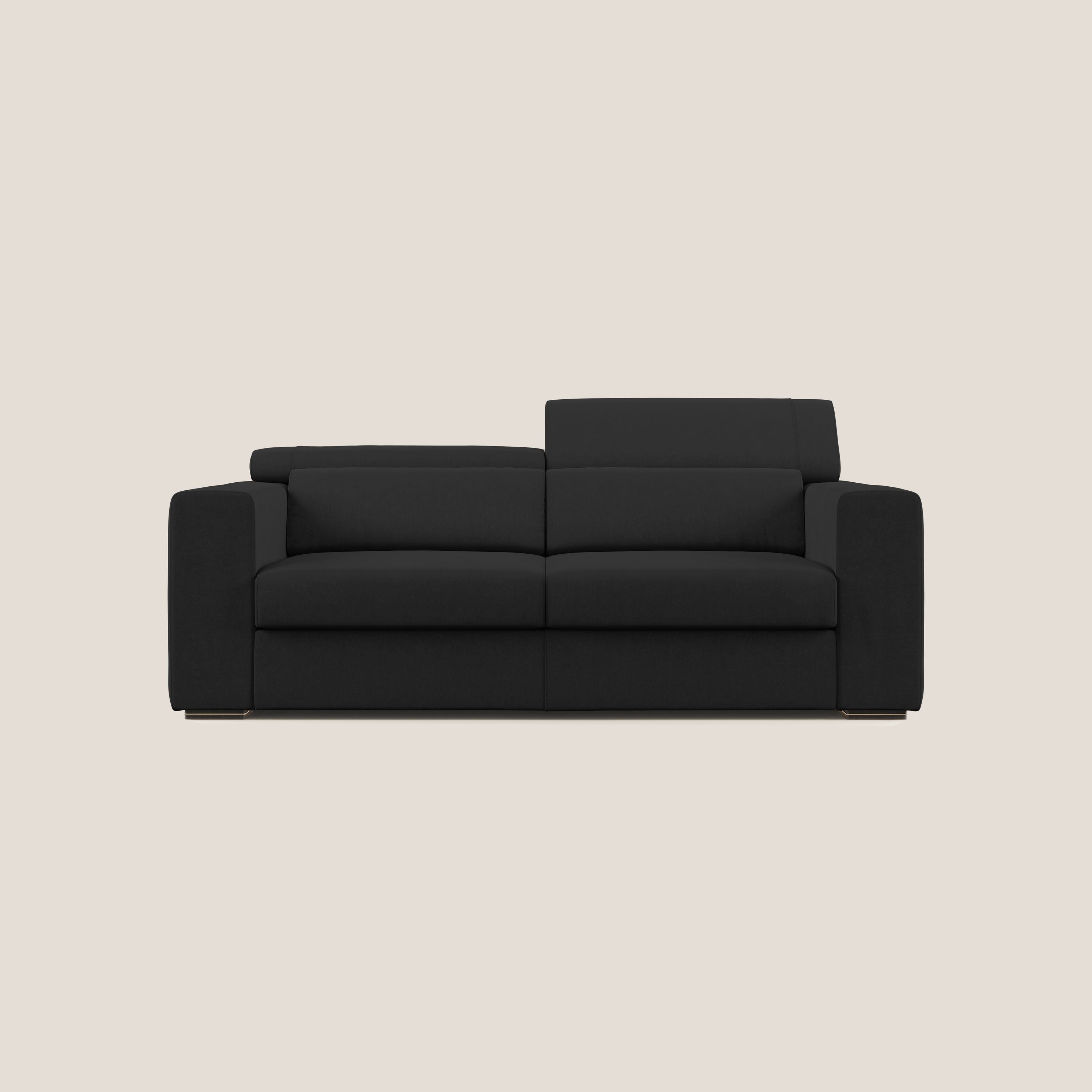 Vegas divano con poggiatesta reclinabili in microfibra smacchiabile T11 nero - divitt.sbs