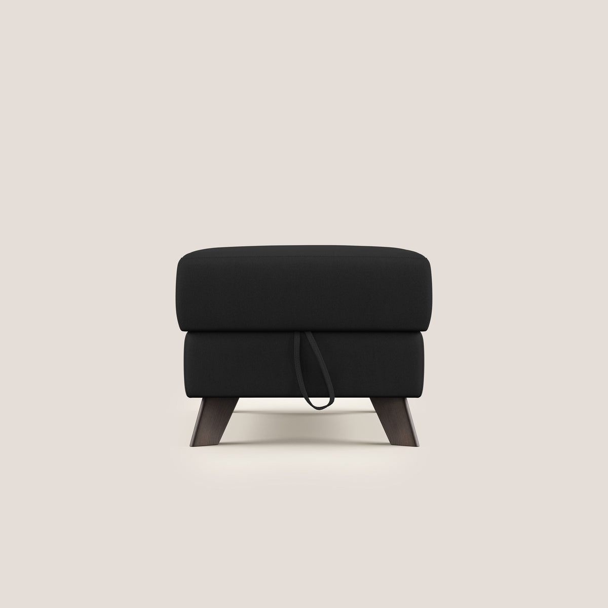 Moon Pouf contenitore e piedini alti in microfibra impermeabile T11 nero - divitt.sbs