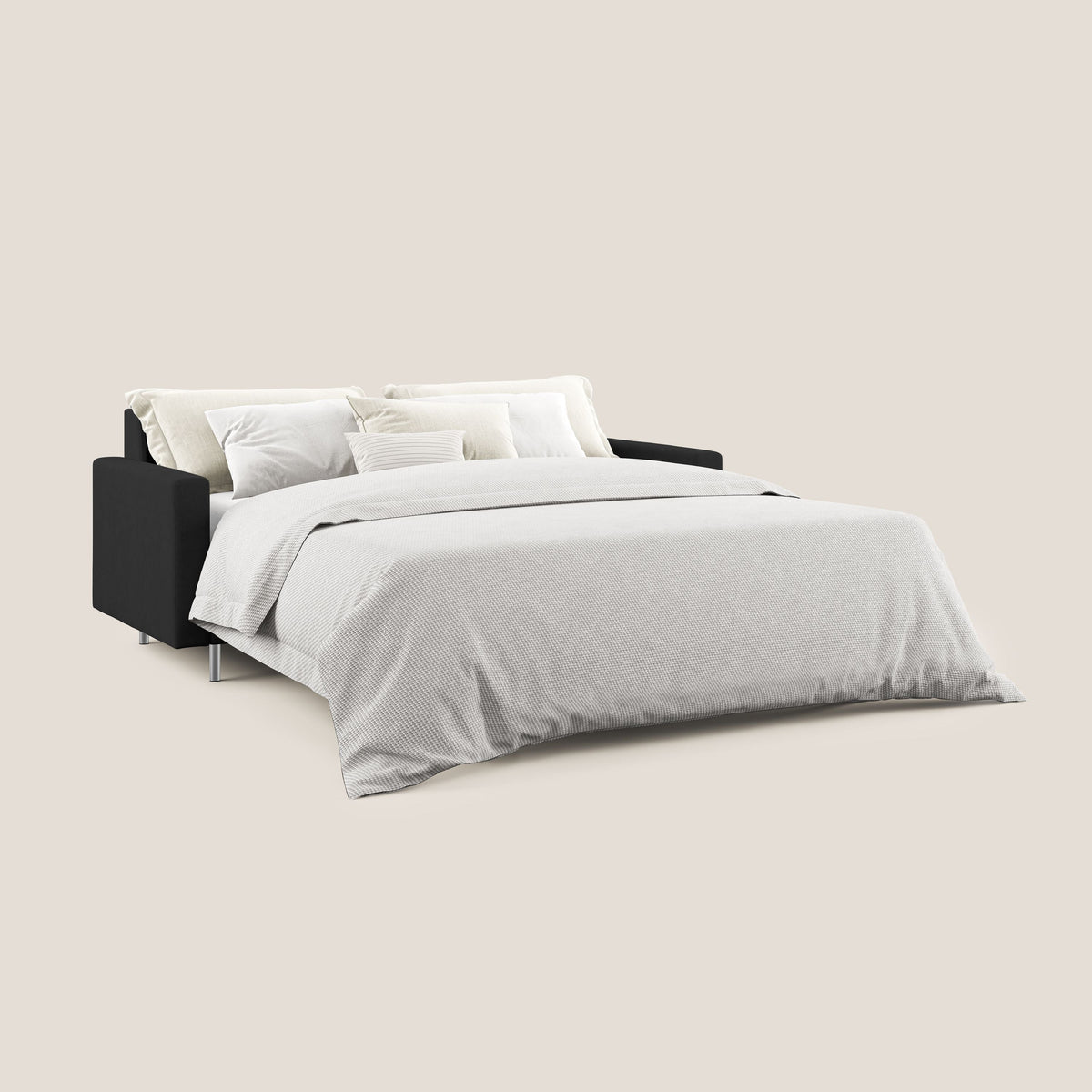 Megan divano letto matrimoniale in microfibra smacchiabile T11 nero - divitt.sbs
