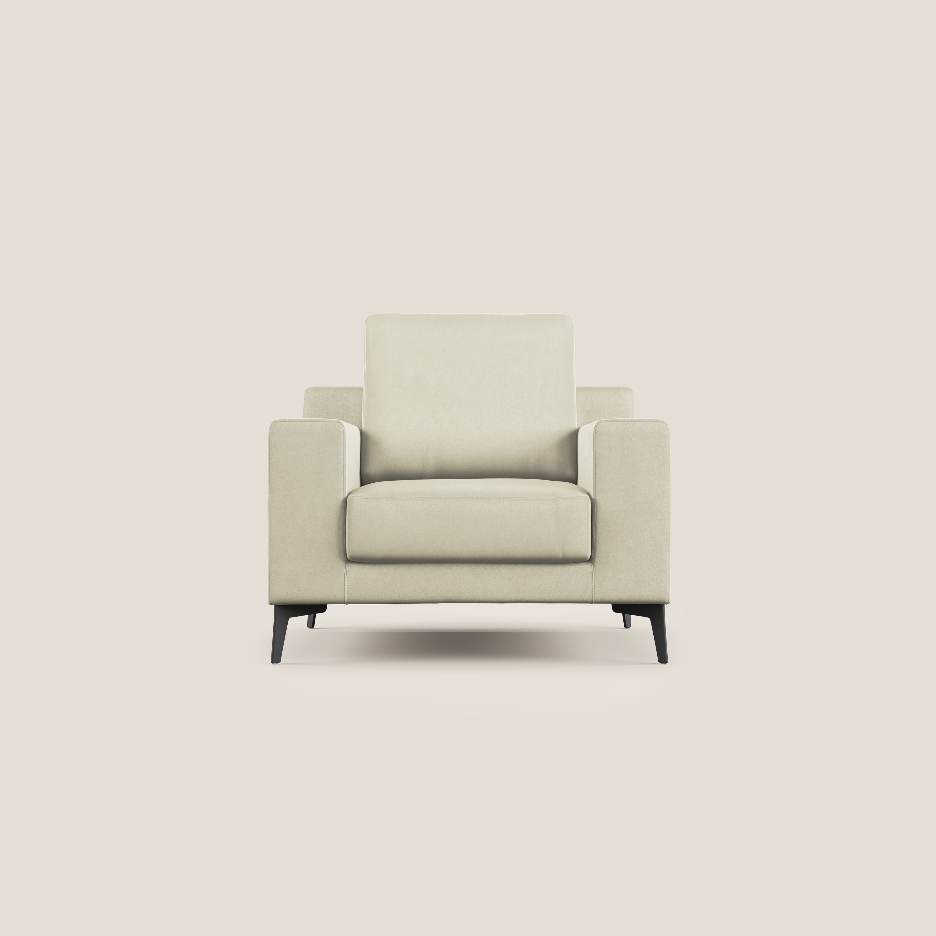 Prestige poltroncina moderna in microfibra smacchiabile T11 panna - divitt.sbs