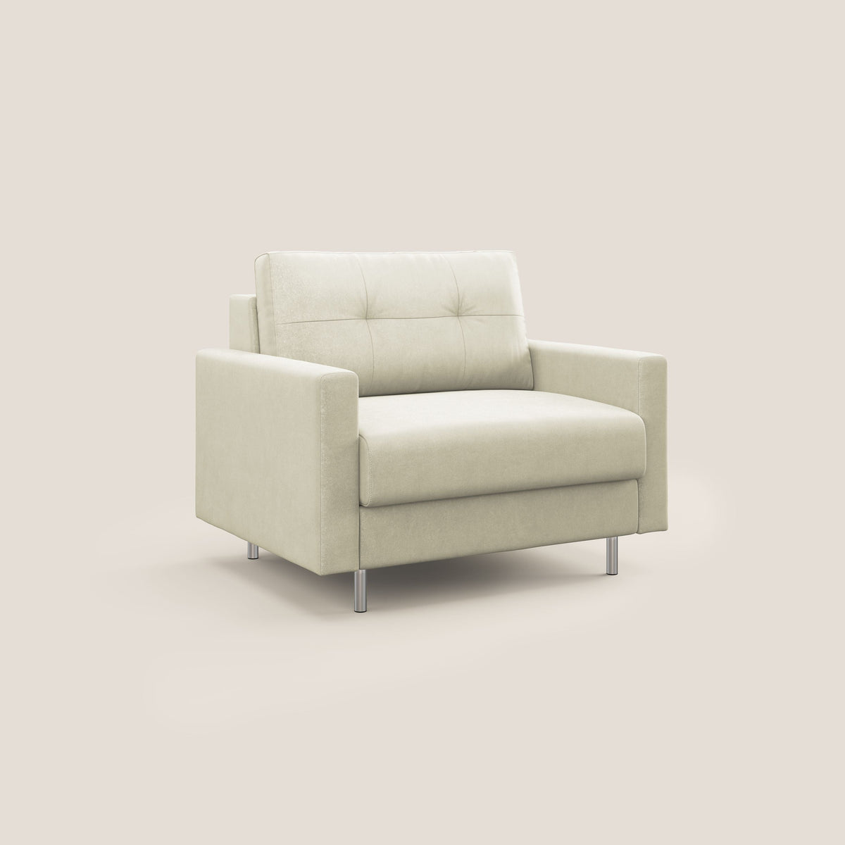 Megan poltrona letto in microfibra smacchiabile T11 panna - divitt.sbs