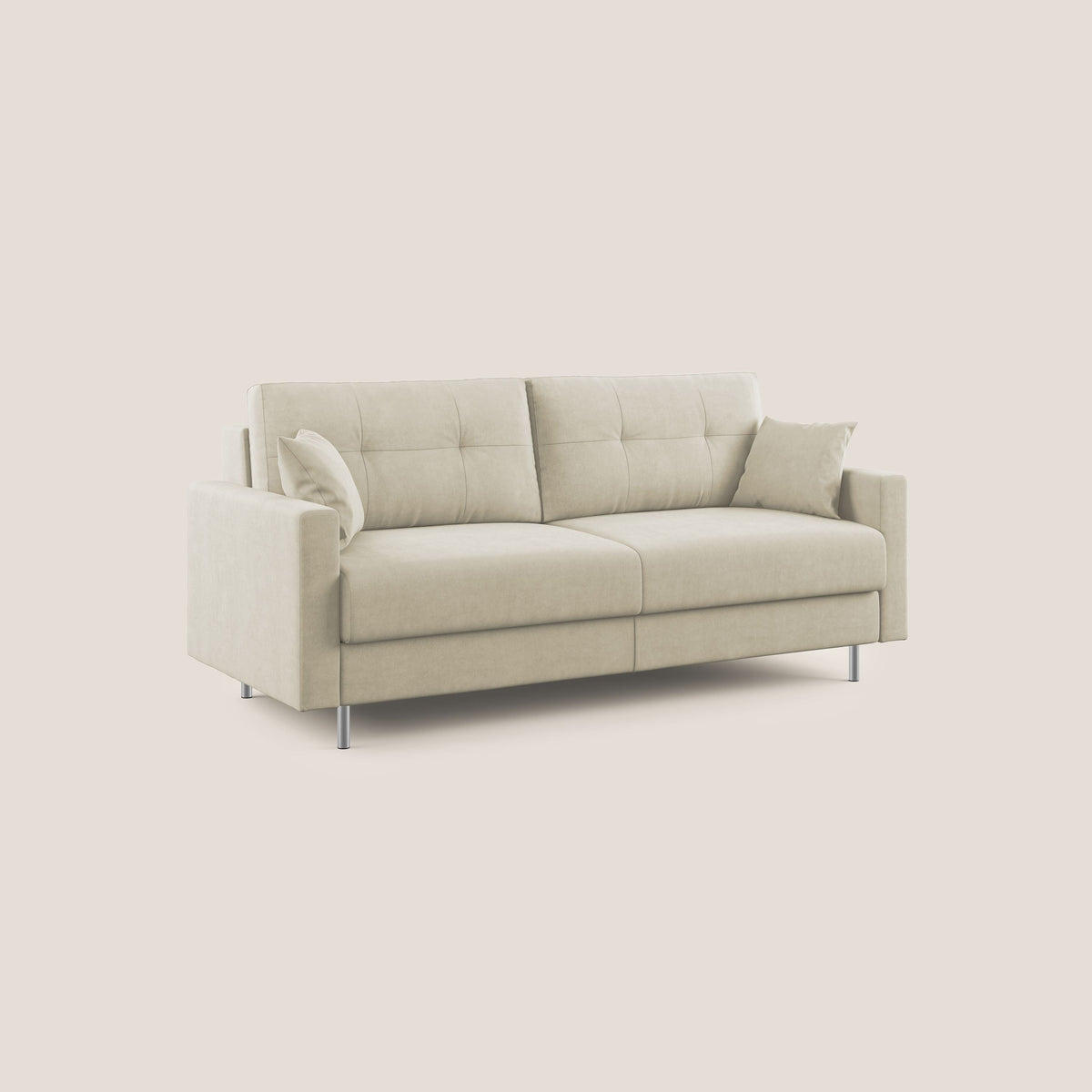 Megan divano letto matrimoniale in microfibra smacchiabile T11 panna - divitt.sbs