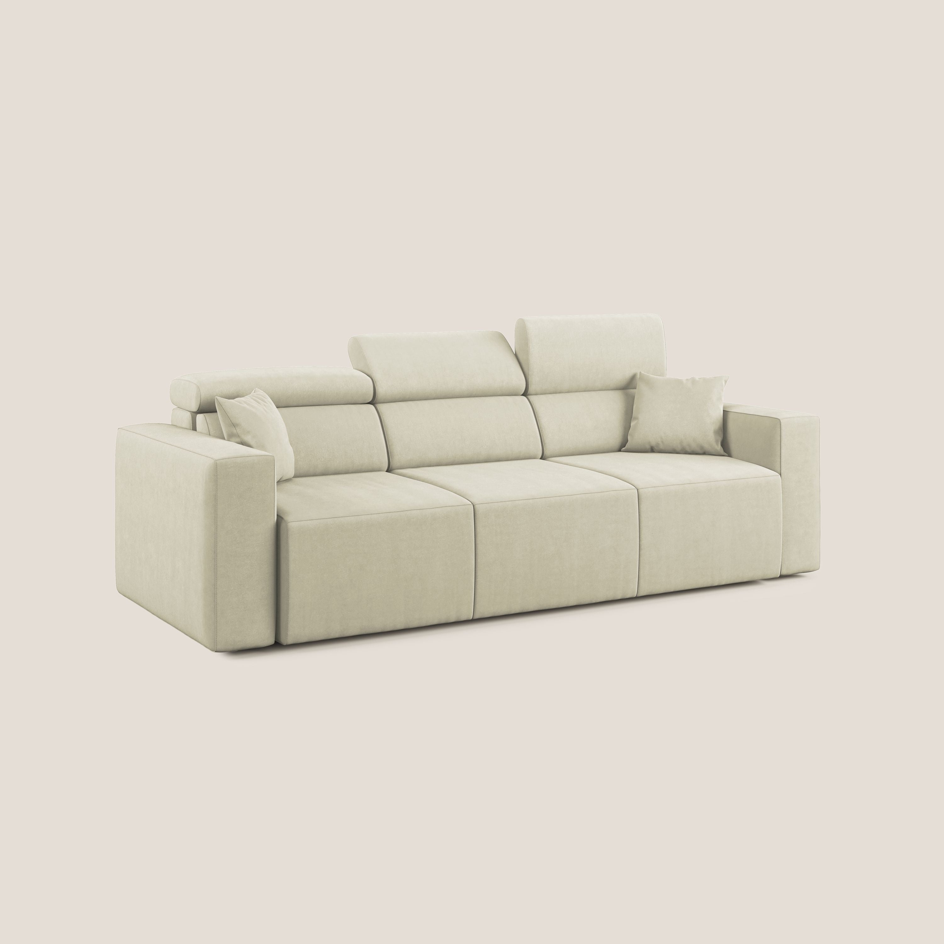 Orwell divano con 3 sedute estraibili in microfibra smacchiabile T11 panna - divitt.sbs