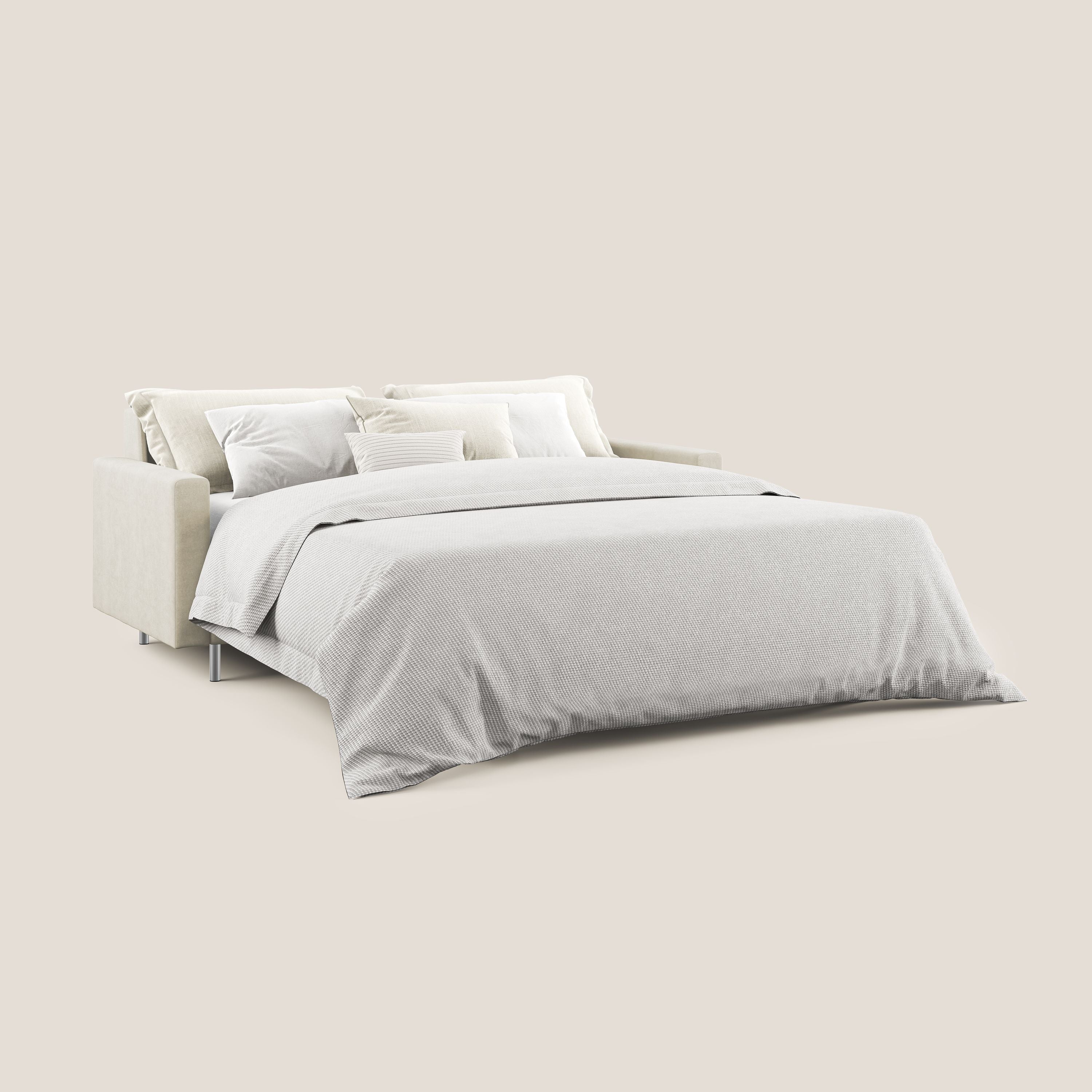 Megan divano letto matrimoniale in microfibra smacchiabile T11 panna - divitt.sbs