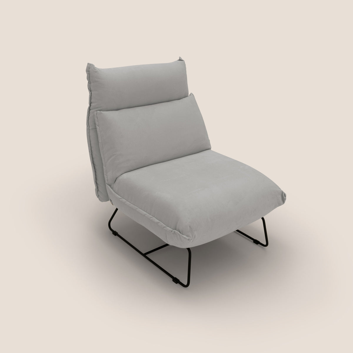 Tessa Poltroncina dal design moderno in morbida microfibra smacchiabile T11 grigio chiaro - divitt.sbs