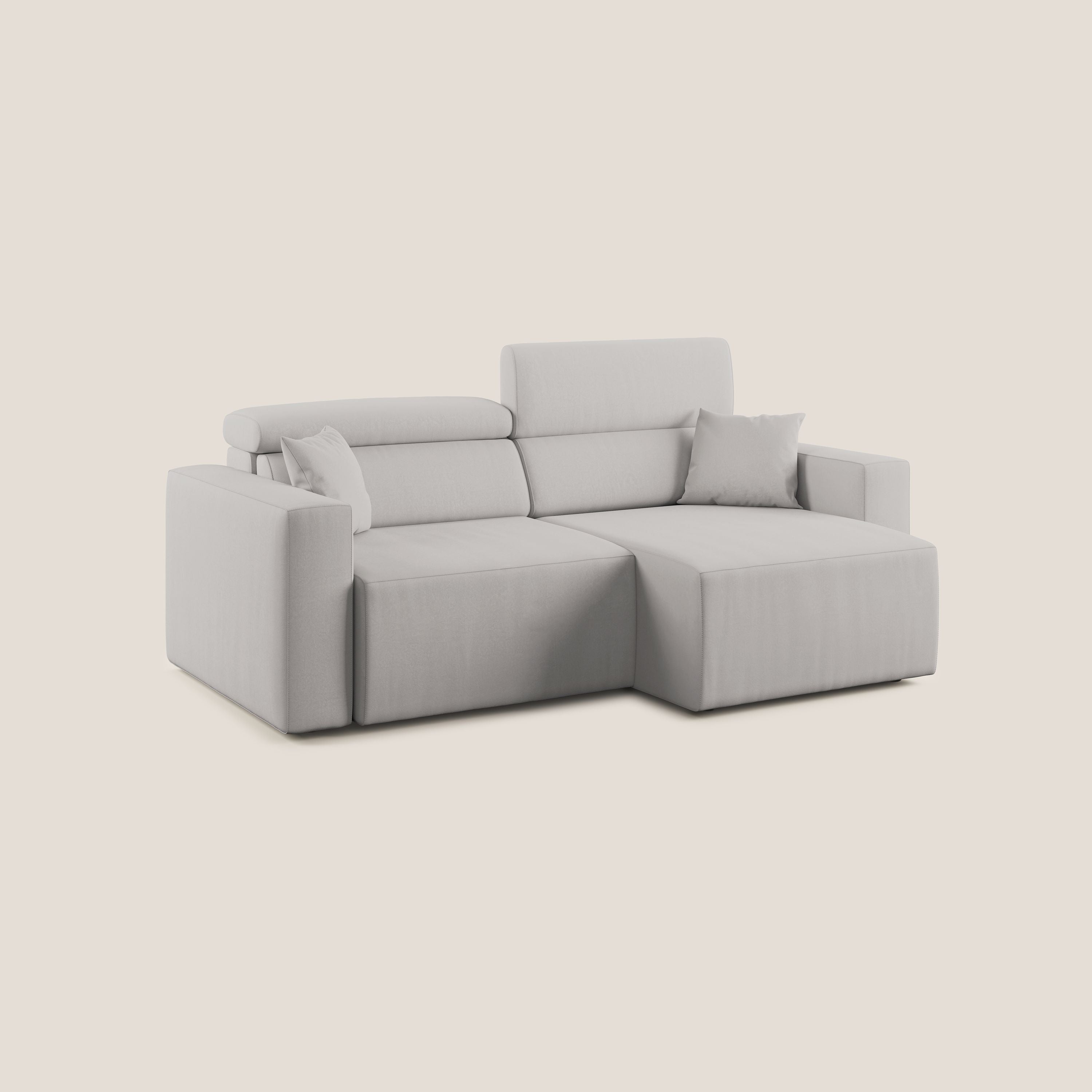 Orwell divano con seduta estraibile in microfibra smacchiabile T11 grigio chiaro - divitt.sbs