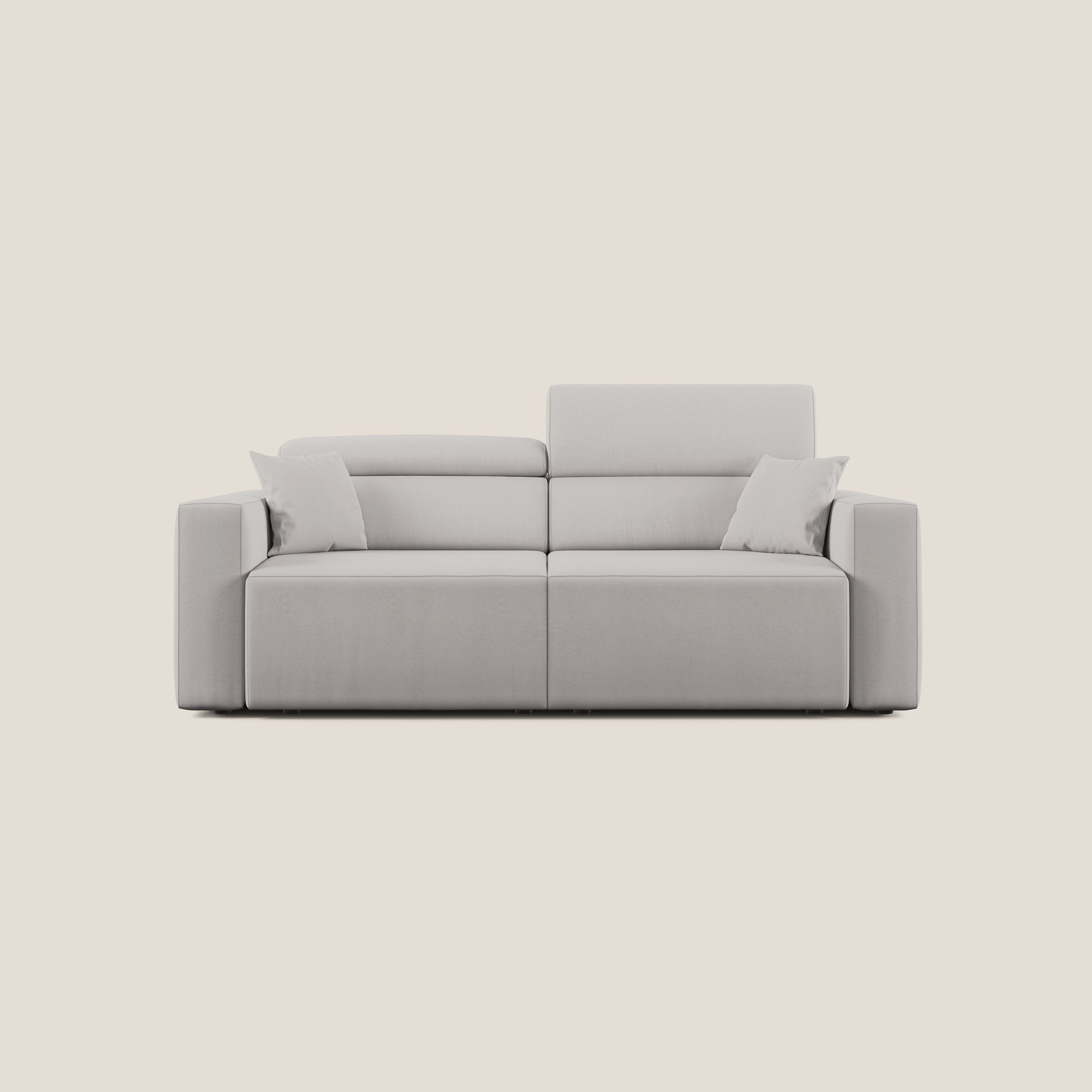 Orwell divano con seduta estraibile in microfibra smacchiabile T11 grigio chiaro - divitt.sbs