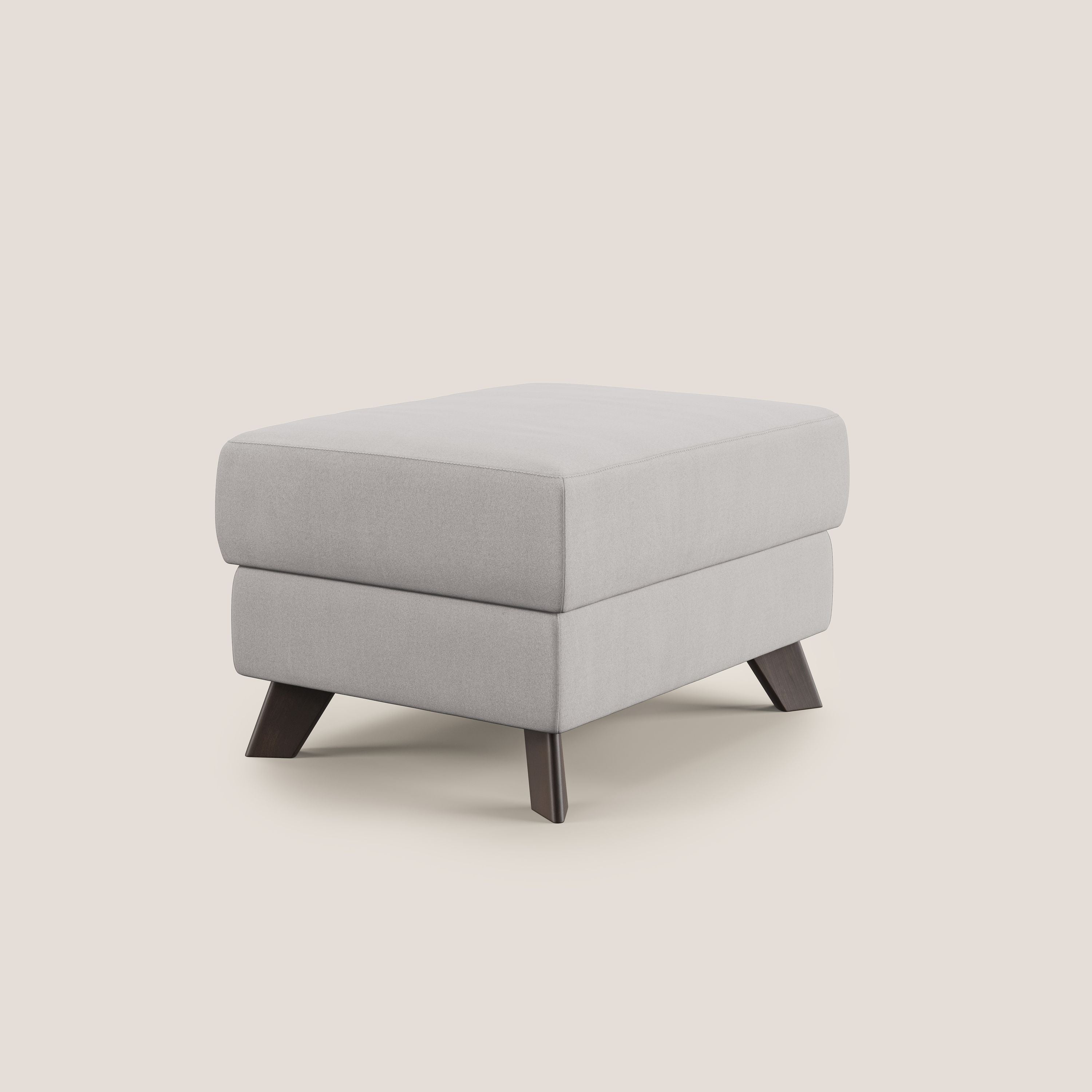 Moon Pouf contenitore e piedini alti in microfibra impermeabile T11 grigio chiaro - divitt.sbs