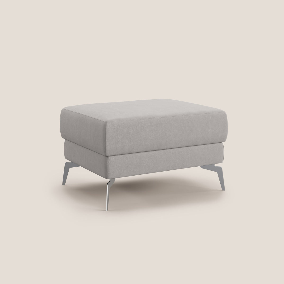 Star Pouf con piedini alti in microfibra impermeabile T11 grigio chiaro - divitt.sbs