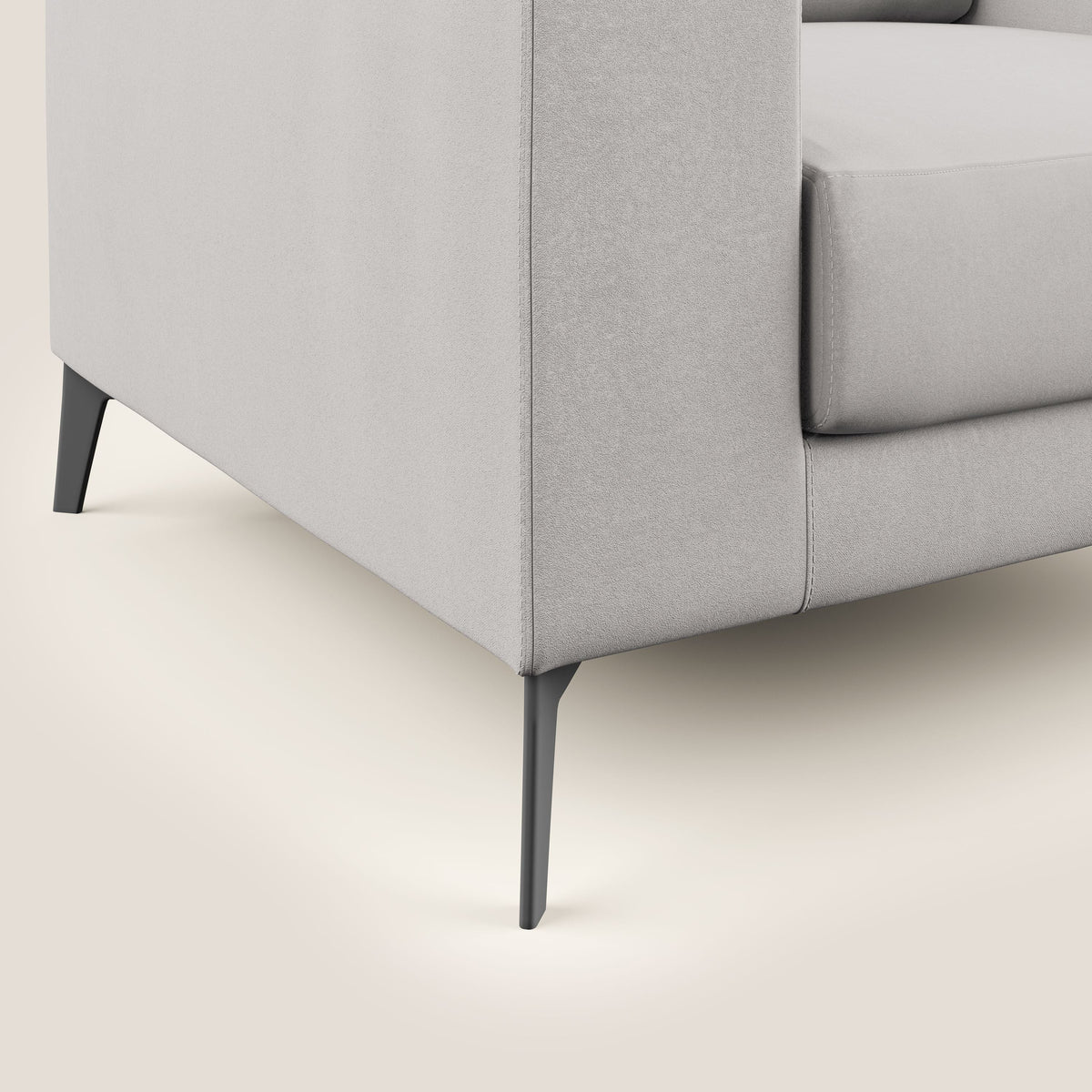 Prestige poltroncina moderna in microfibra smacchiabile T11 grigio chiaro - divitt.sbs